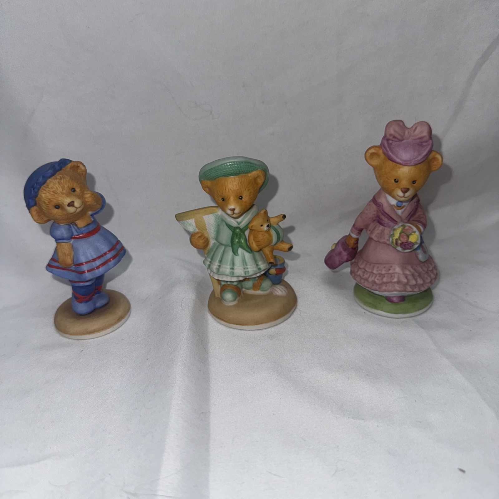Franklin Mint Hotel Teddington Lot Of 9 Bear Figurines Porcelain ( B )