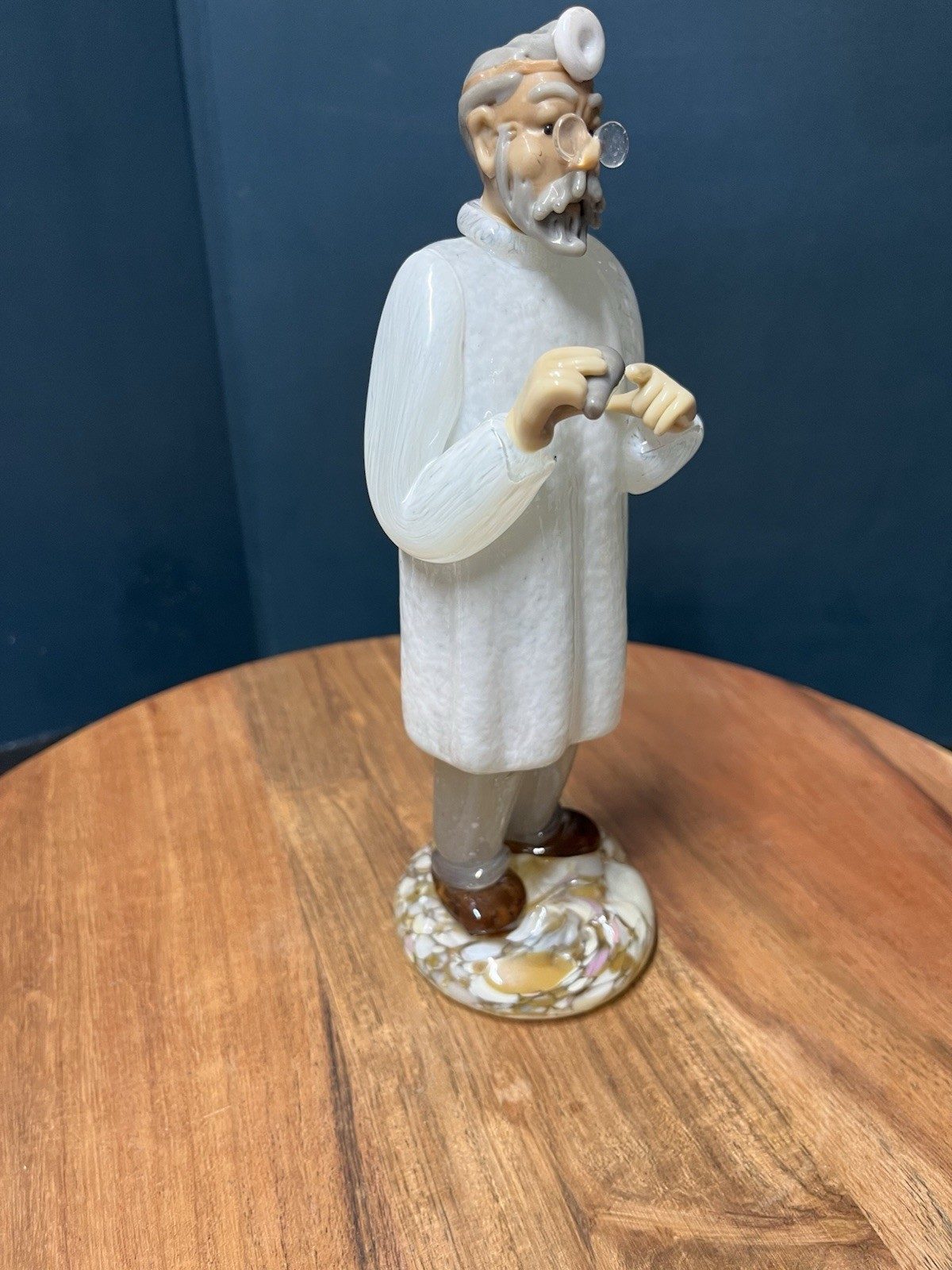 1950s Belfor Handblown Czech Bohemian Glass Doctor Figure Sculpture 8.5”