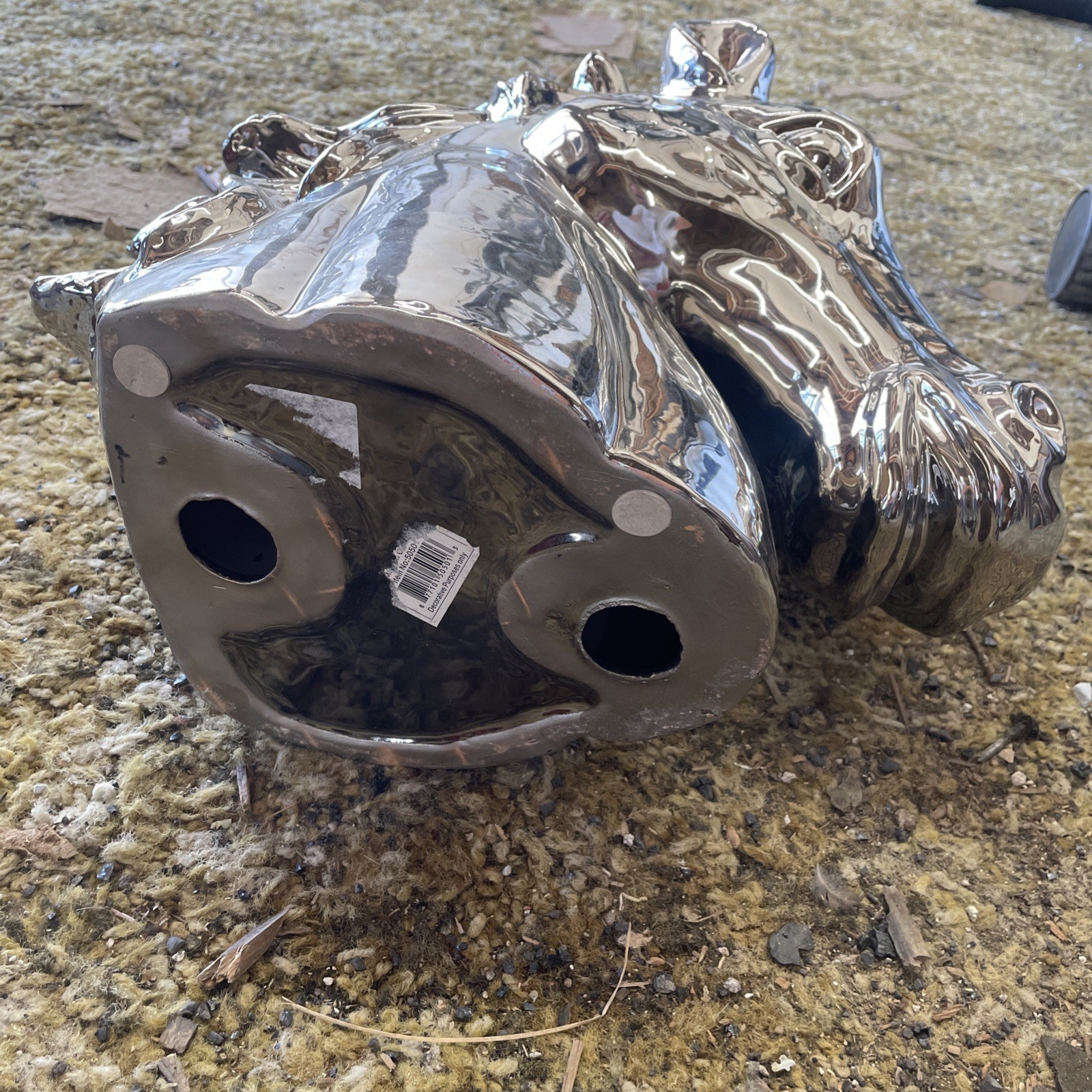 Decorative Horchow? Ceramic Horse Head Silver Chrome Sculpture
