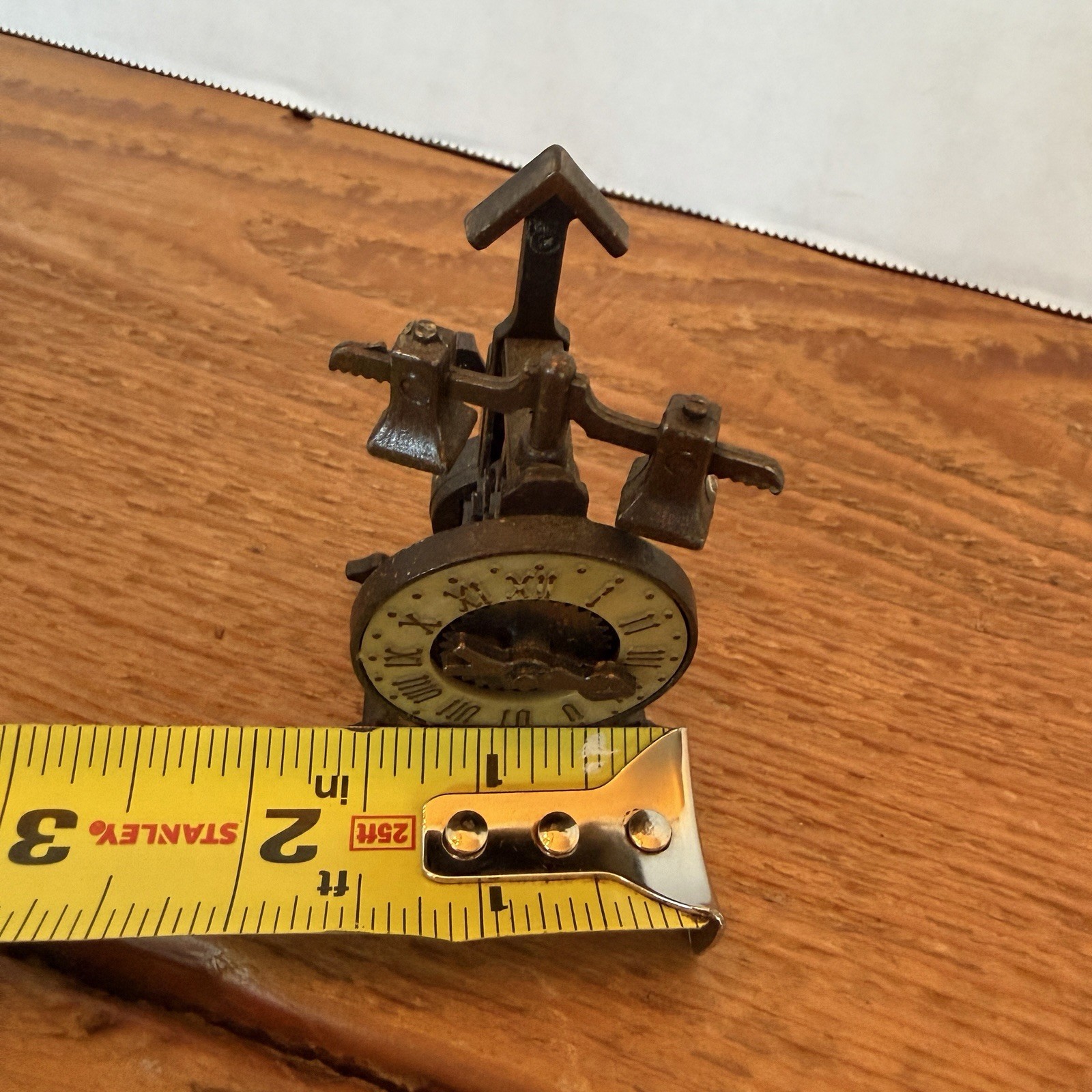 Pencil Sharpener Miniature Clock Die Cast/Bronze -Durham Industries Turning Gear