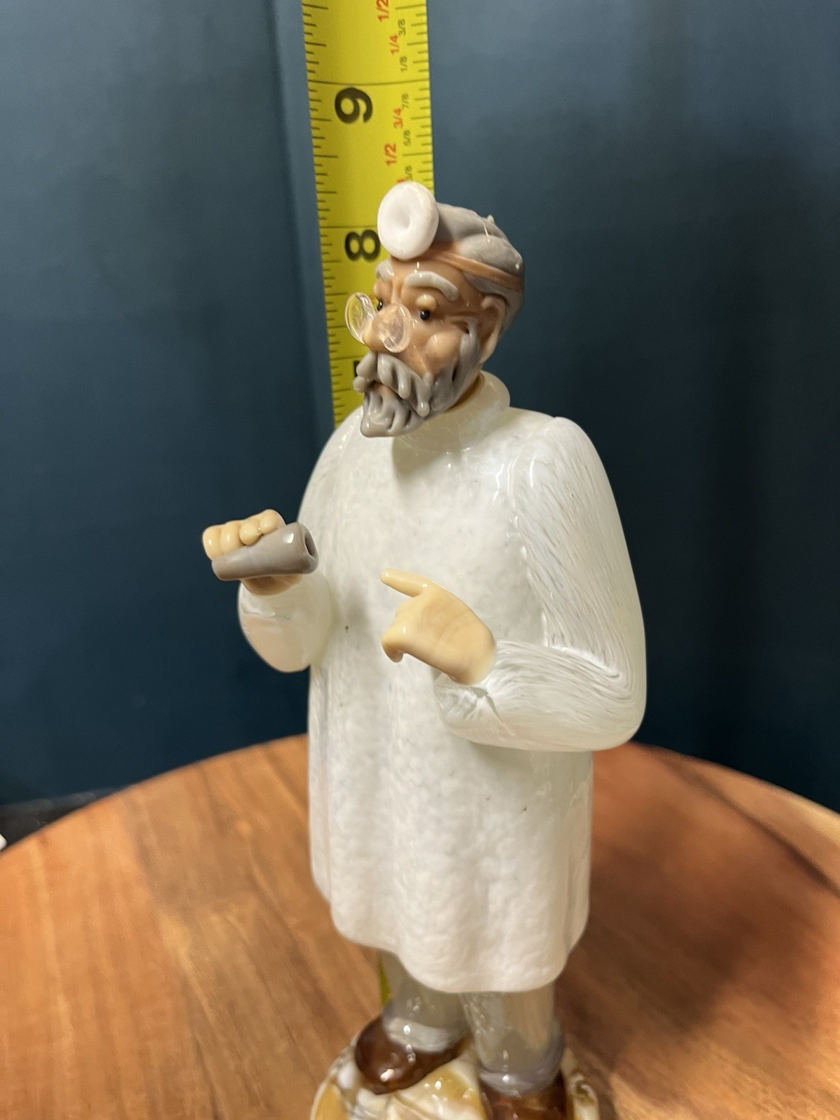1950s Belfor Handblown Czech Bohemian Glass Doctor Figure Sculpture 8.5”