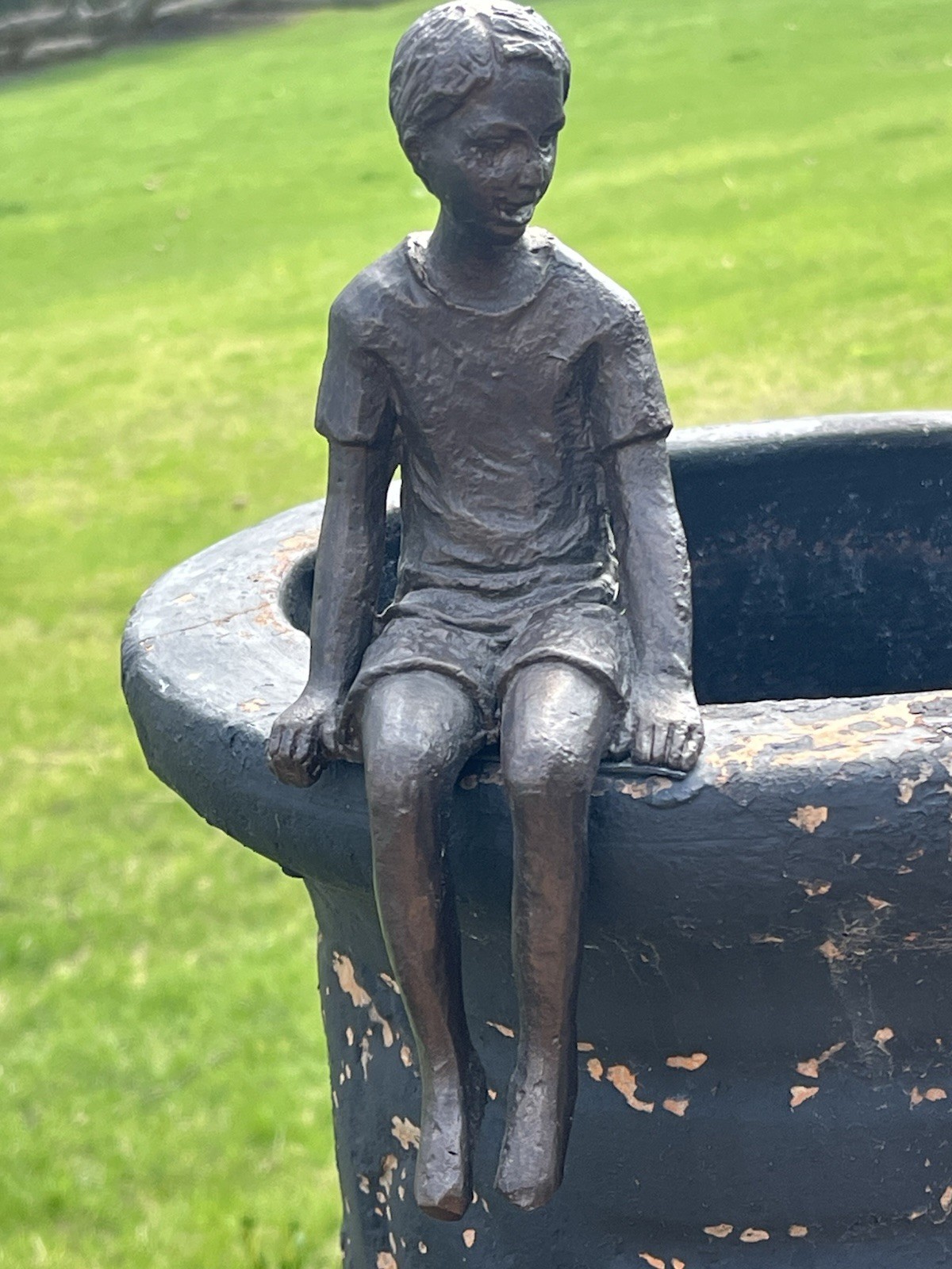 Boy Shelf Figurine Sculpture Cyan Design 03041 Iron Oiled Bronze 8.5 Inches