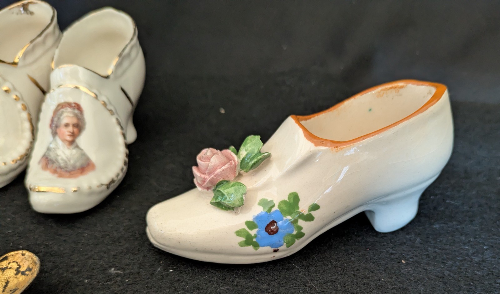 Vintage Japan Porcelain Miniature Shoe Boots Figurines Lot of 14