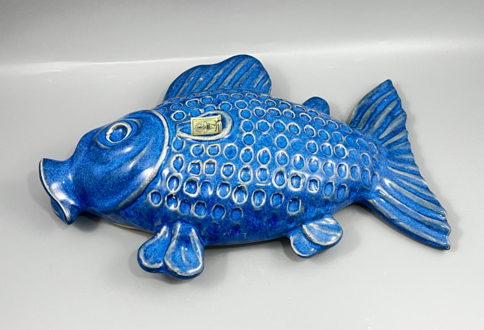 Ceramic Blue Fish Sea Marine Life Decorative Figurine 11″ x 8″