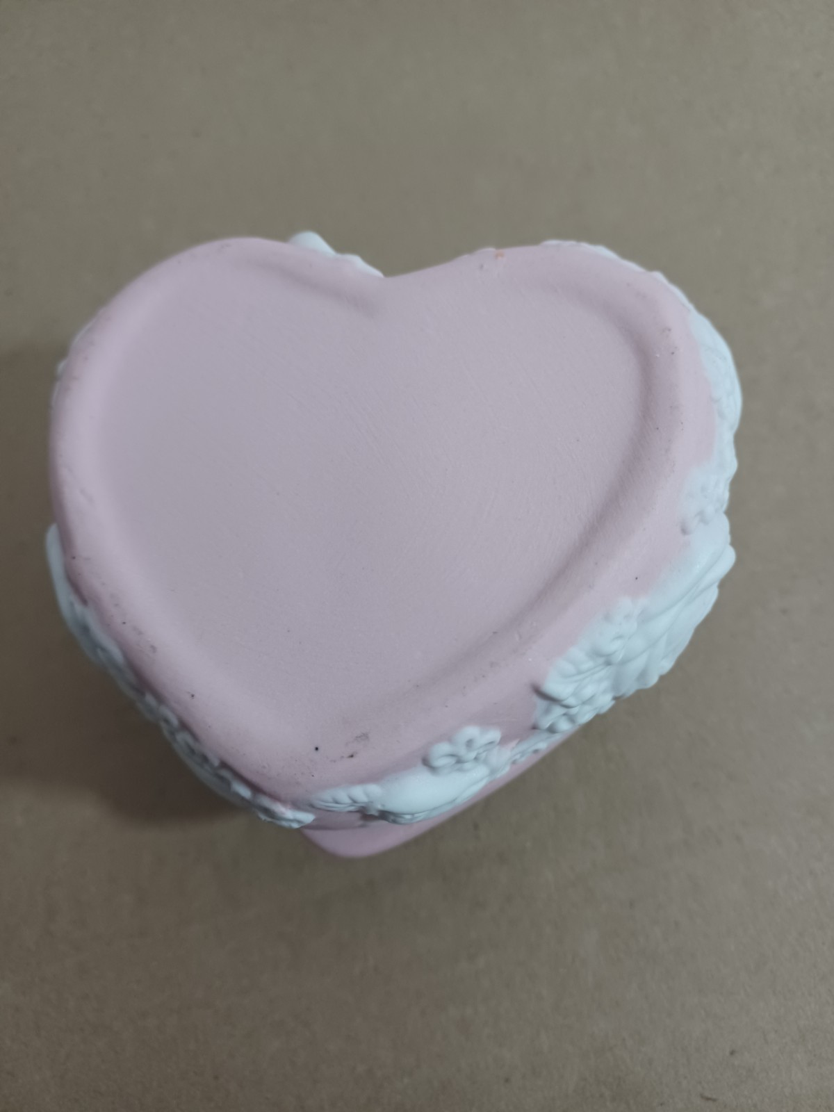 San Francisco Music Company Ornate Pink Jasperware Heart Tricket Box Pre-owned