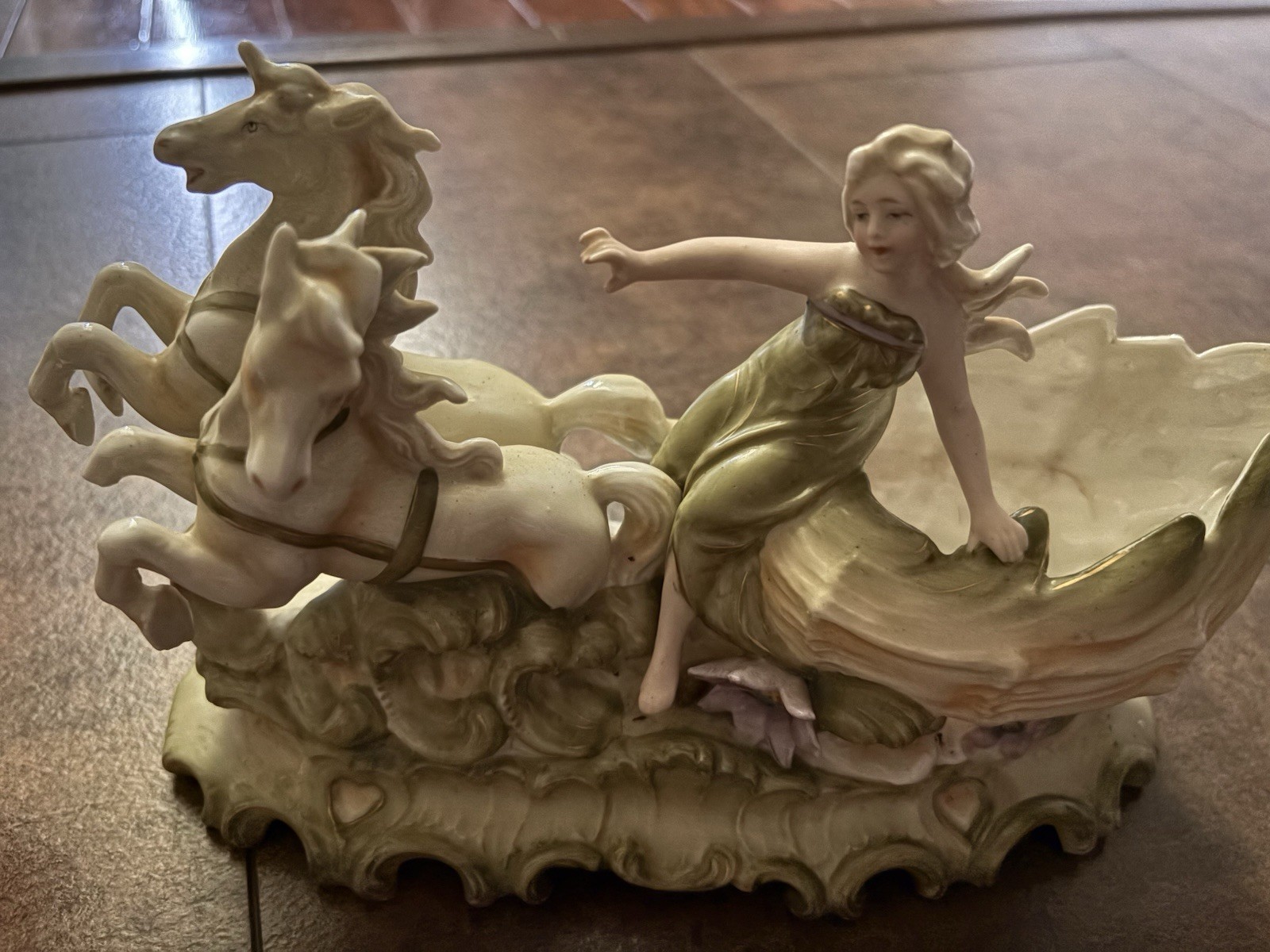 Whimsical Vintage Planters Woman Horse Set of 2 Ceramic Figurines