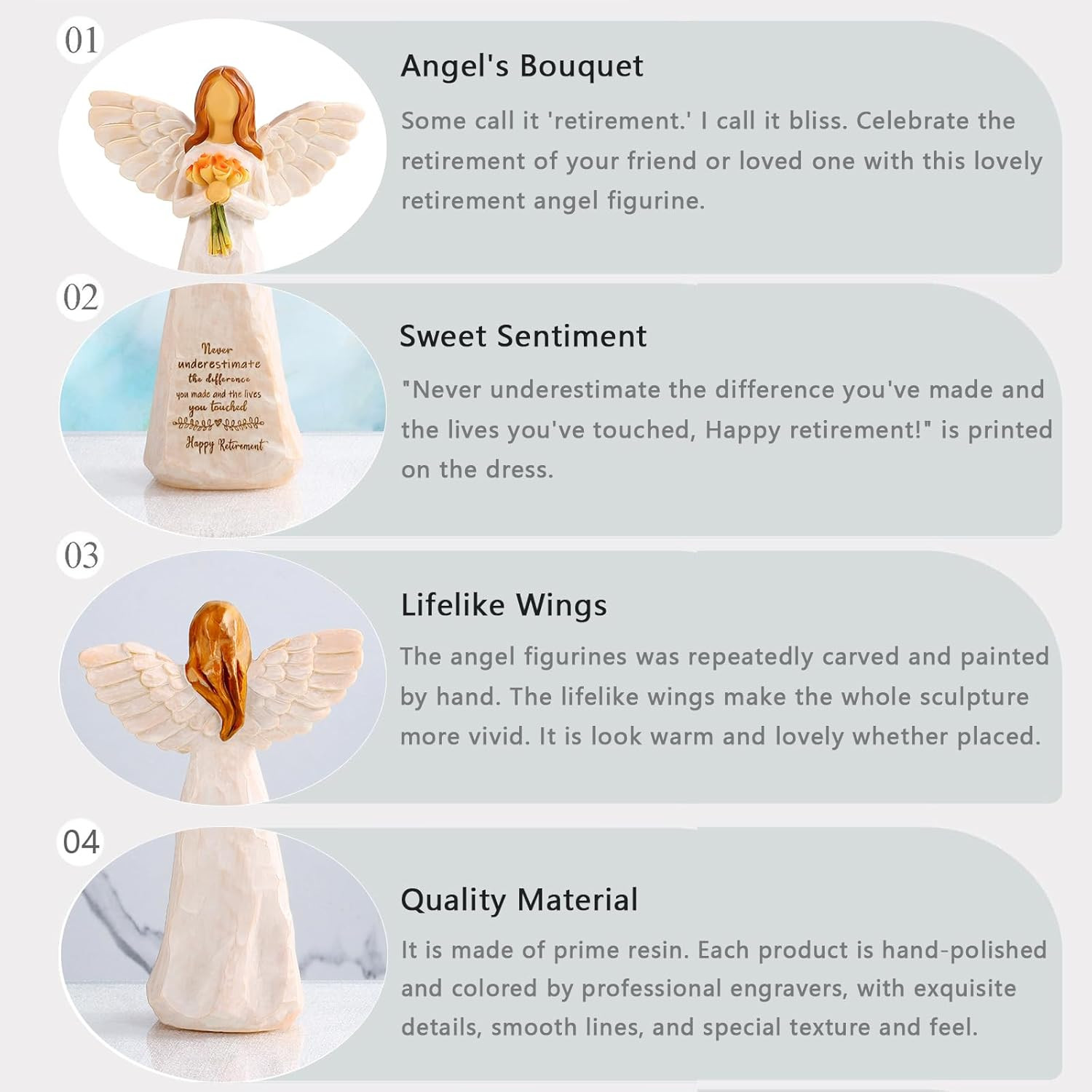 5.5″ Angel Figurine Retirement Gift for Woman Coworker or Friend