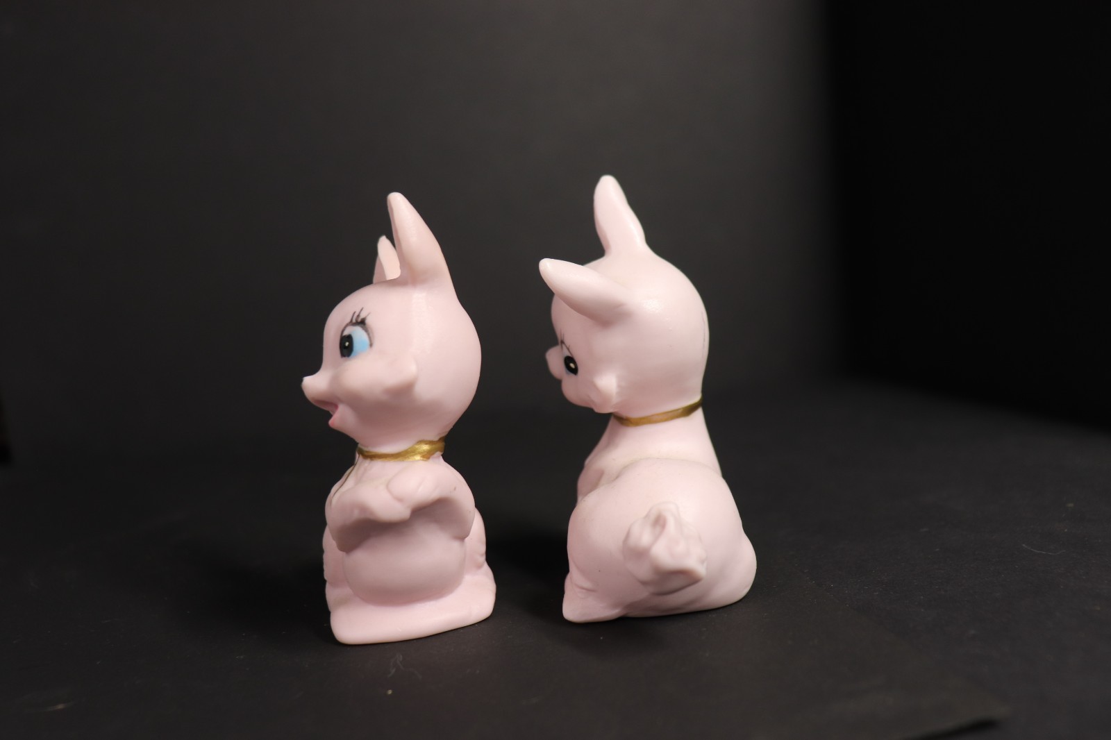 VTG Arnart Pink Deer Fawn Figurines Japan Set of 2 Ceramic