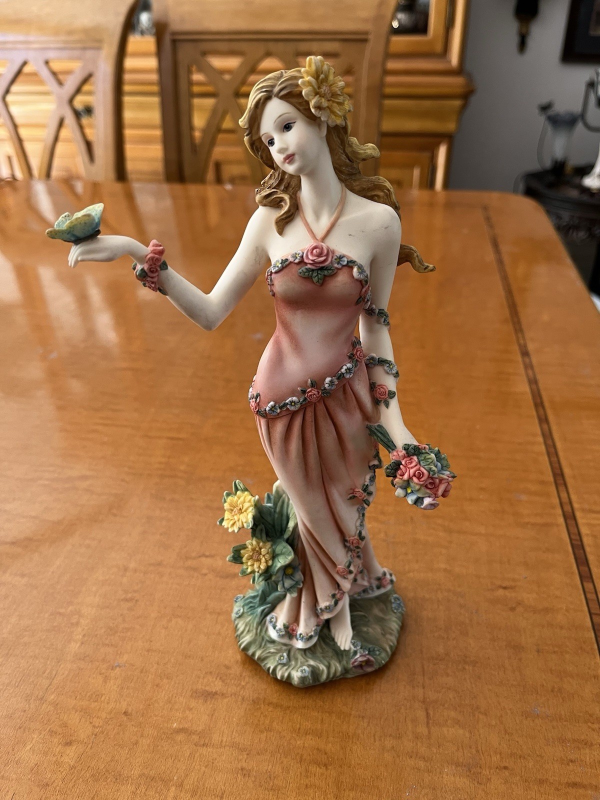‘Summer’ Collectible Lady Figurine Flowers and Butterfly 2004 Model 12228-04