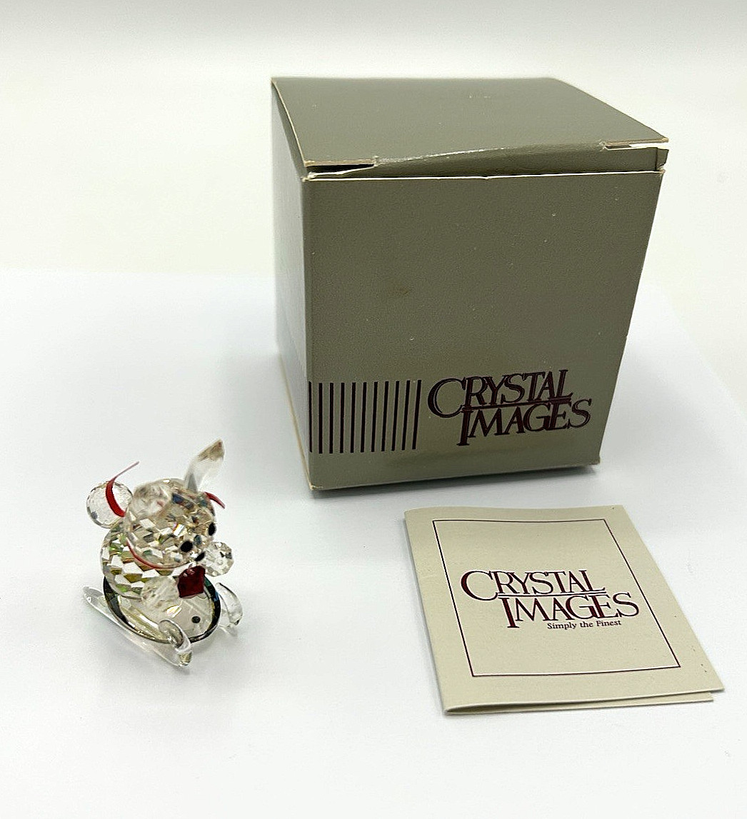 Rare CRYSTAL IMAGES SLEDDING BUNNY