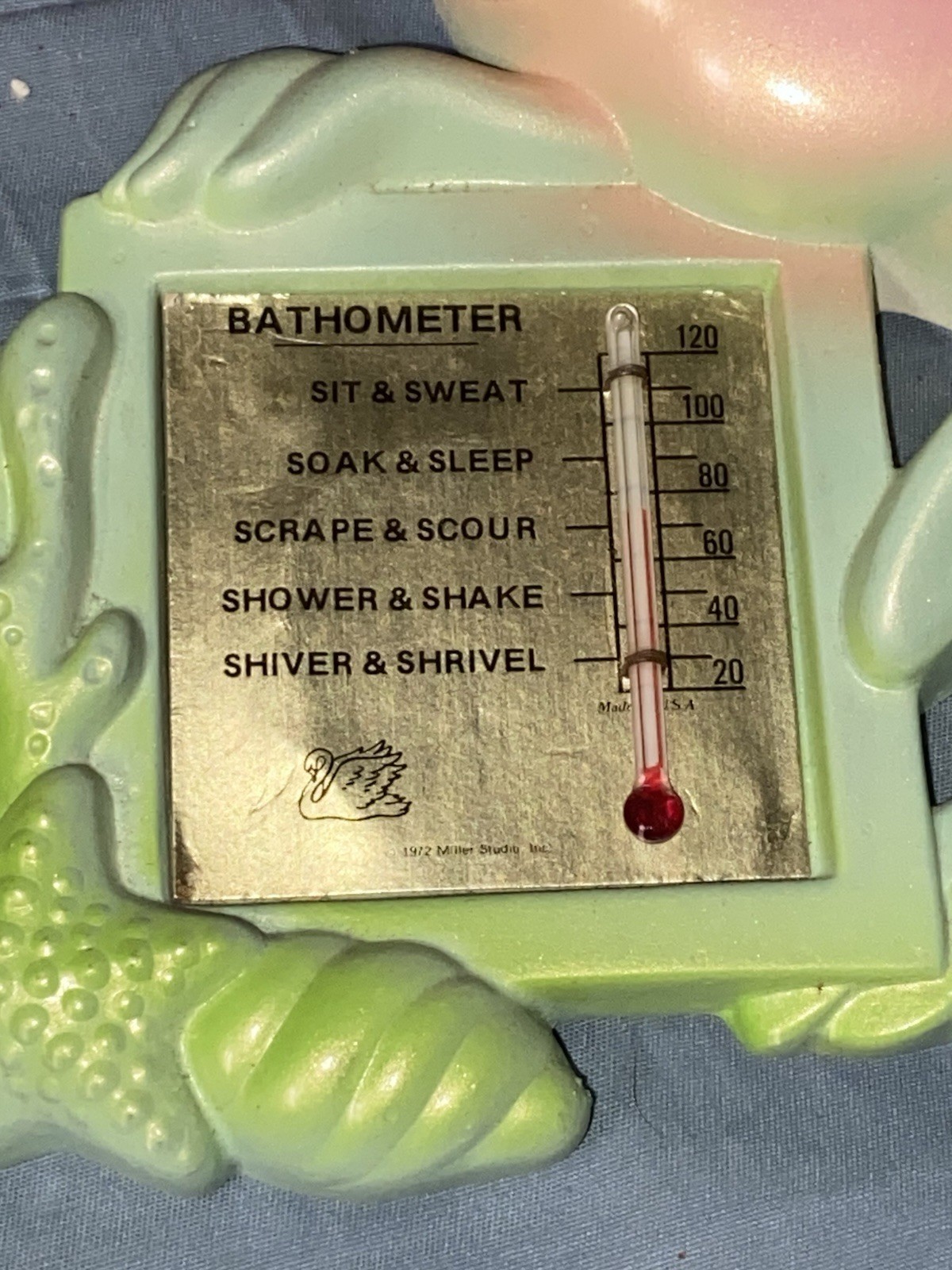 Vintage 1970s Miller Studios Chalkware Fish Bathometer Thermometer Grouping Set