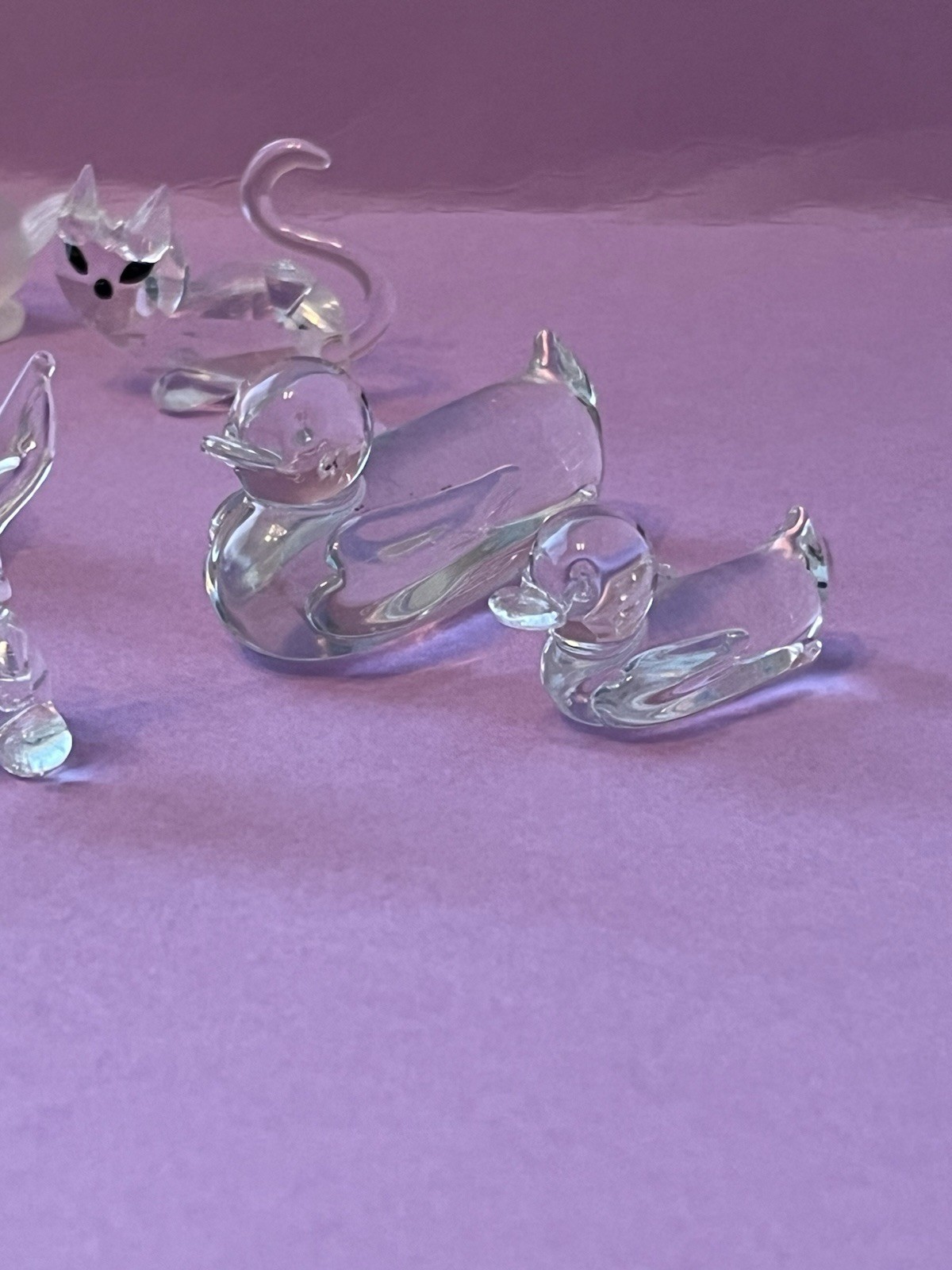 Vintage Crystal Glass Miniature Animal Figurines Lot