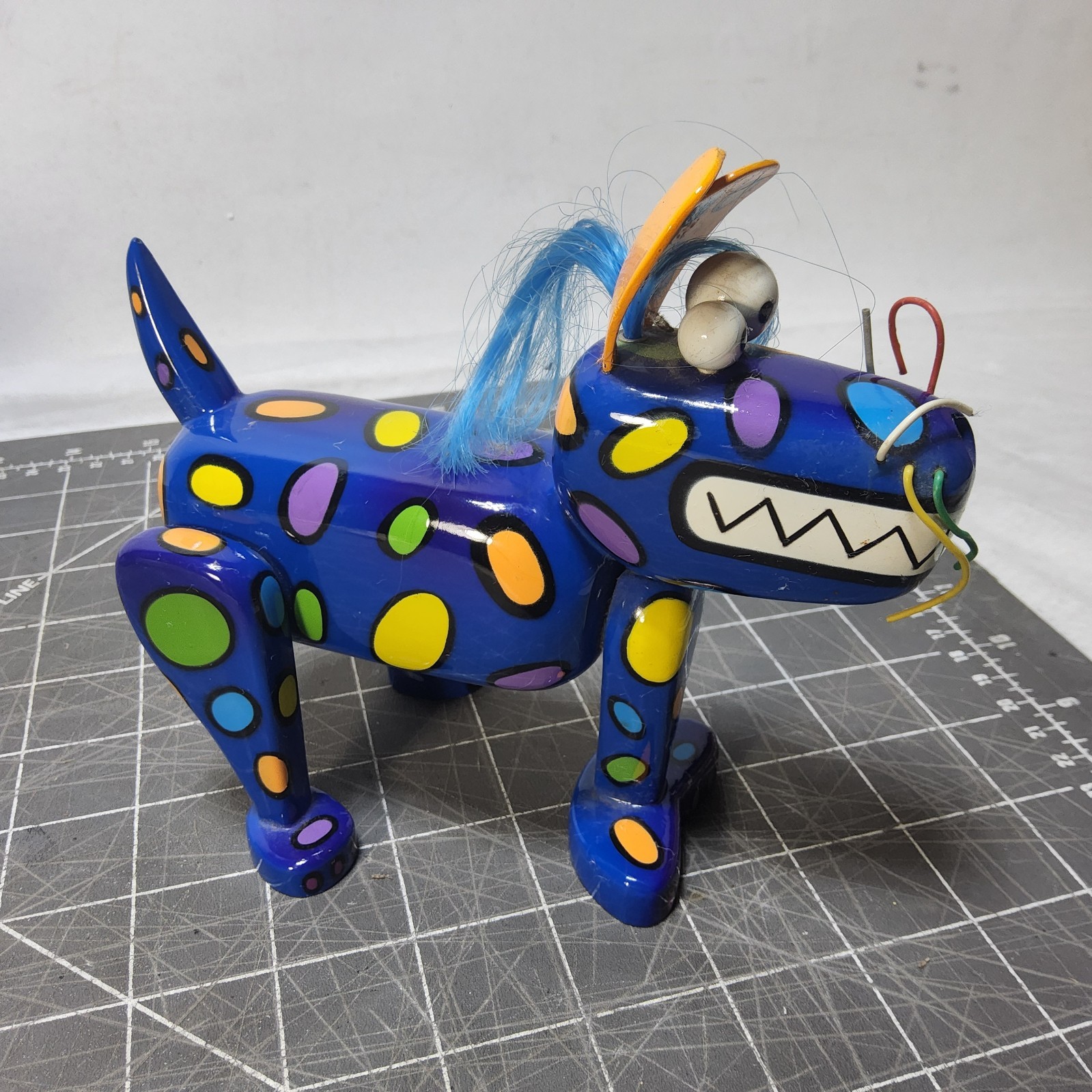 2 vintage design by drew ellwood for miracle dreams animal blue dogs figures 90s