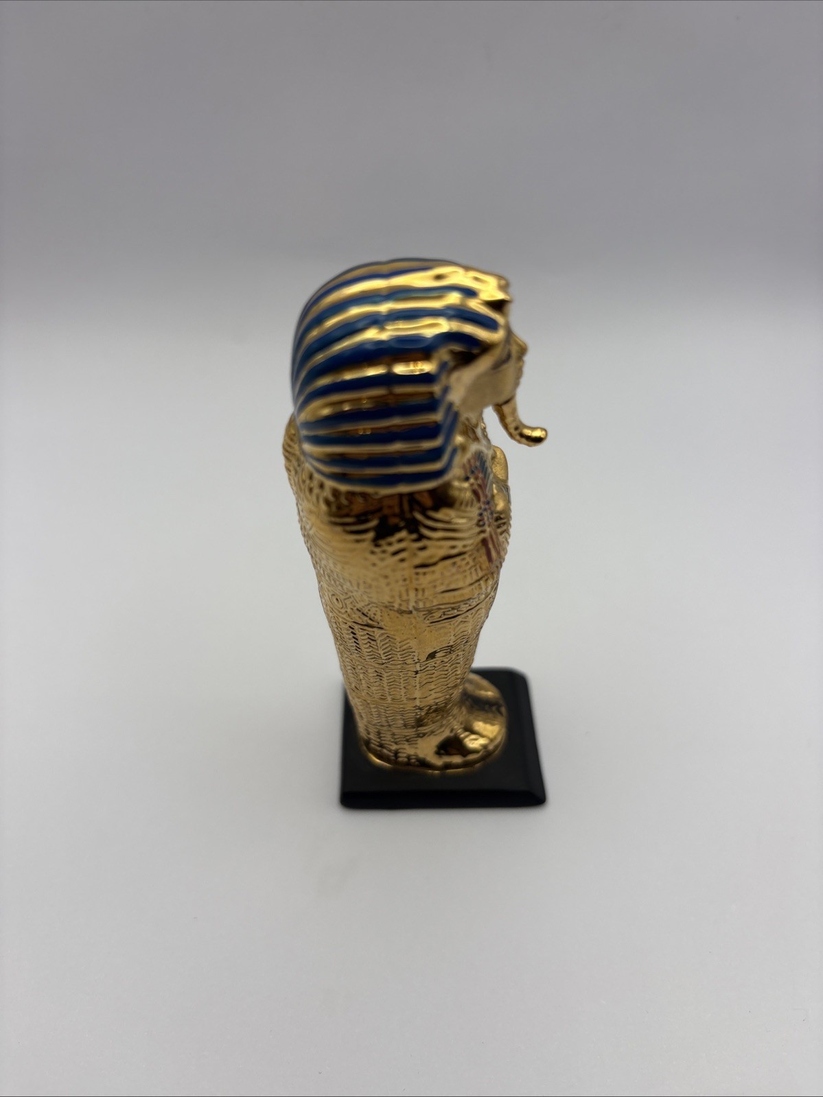 Franklin Mint Egyptian Sarcophagus Figurine Gold-Tone Pharaoh 4” Thailand