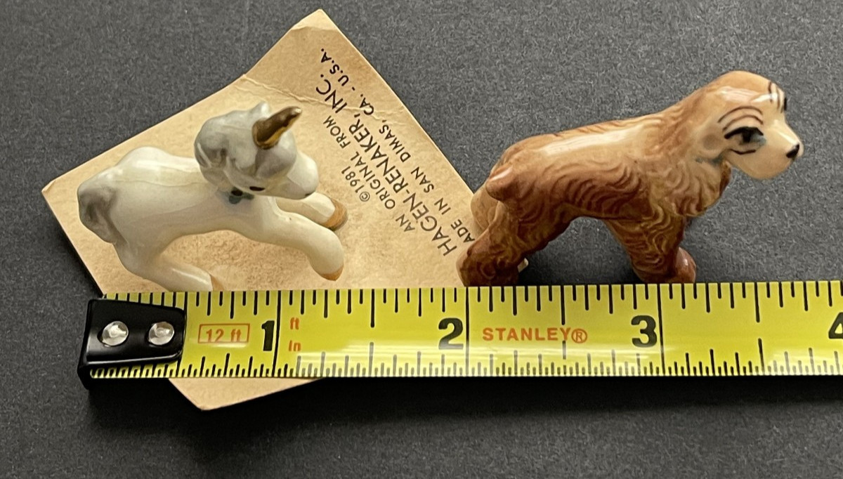 Vtg 5 Hagen Renaker And Other Miniature Ceramic Animals Rabbits Duck Dog Unicorn