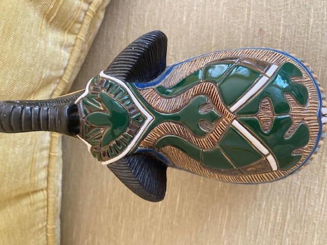 Artesania Rinconada, “Elephant”, #403, Black, Beige, Green