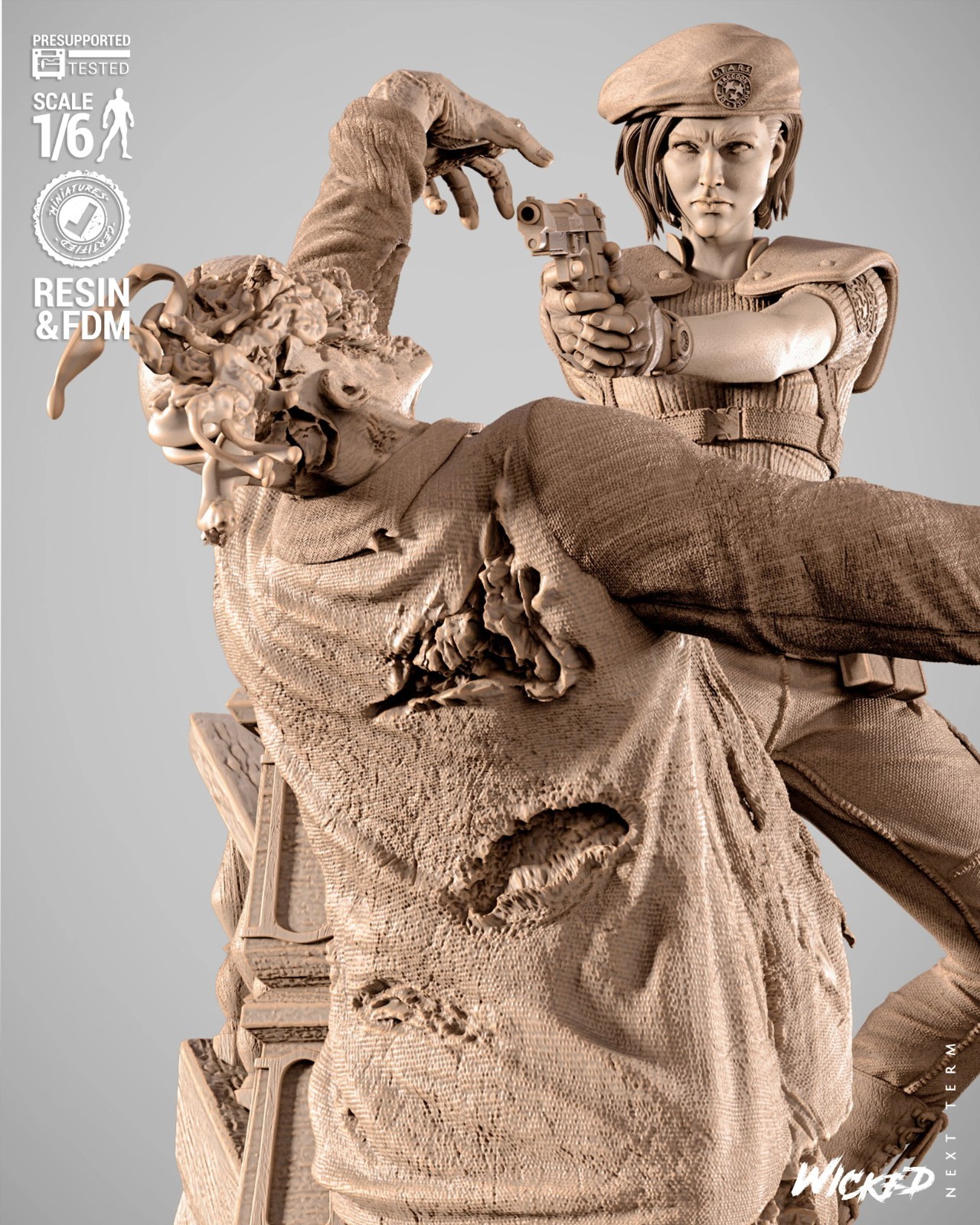 Chris and Jill Diorama Resident Evil Hand Painted Model / DIY Kit 98pcs