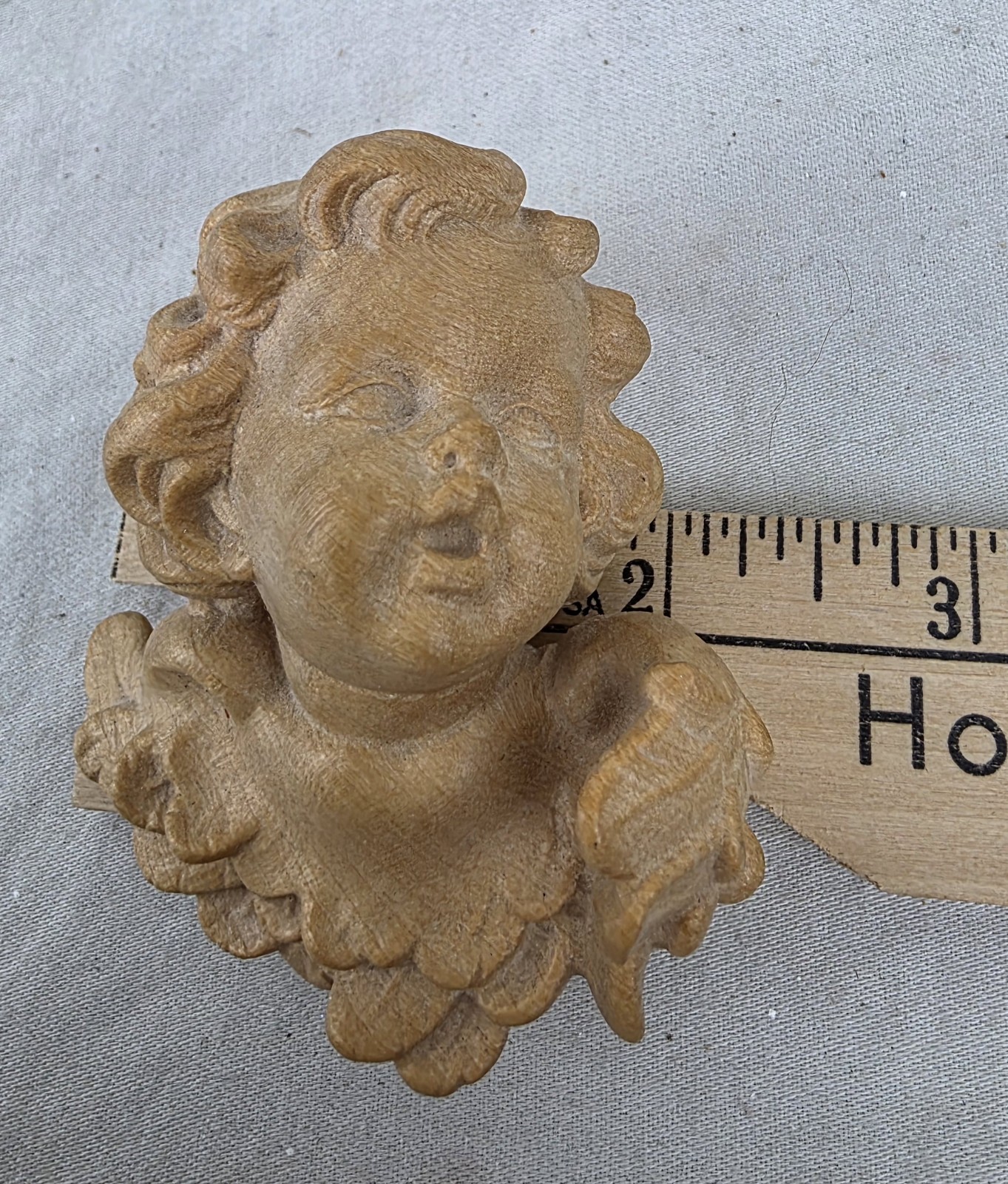 Vintage Italian Style Wall Angel Head with Breast Feathers – Unmarked