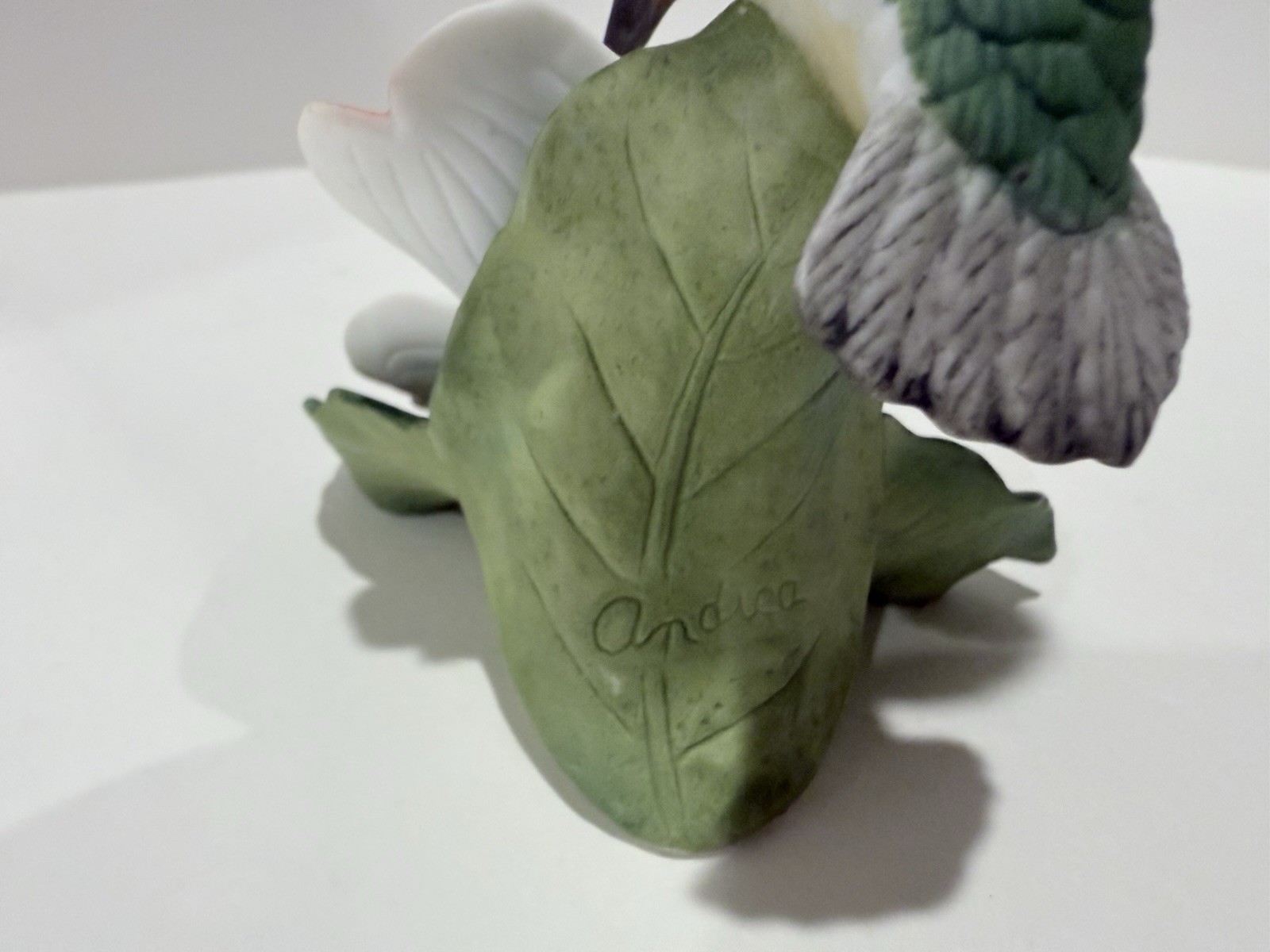 Vtg Fine Porcelain Andrea By Sadek Humming Bird And Flower
