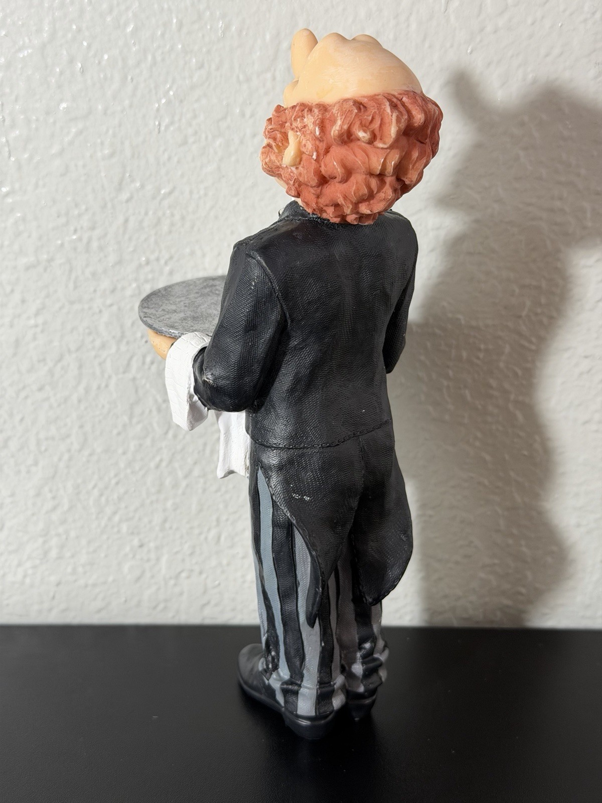 Vtg Hand Painted Resin Butler Figurine Black Tuxedo Modern Decorative Sculpture