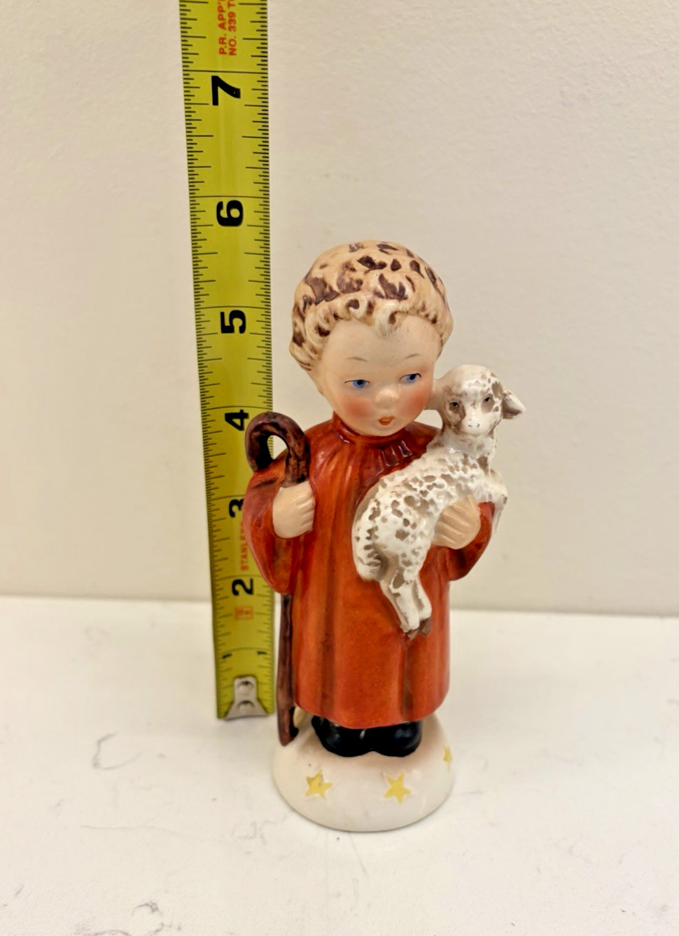 Rare Vintage Hummel Shepherd Boy Red Robe Holding Lamb Staff TM “Full Bee”