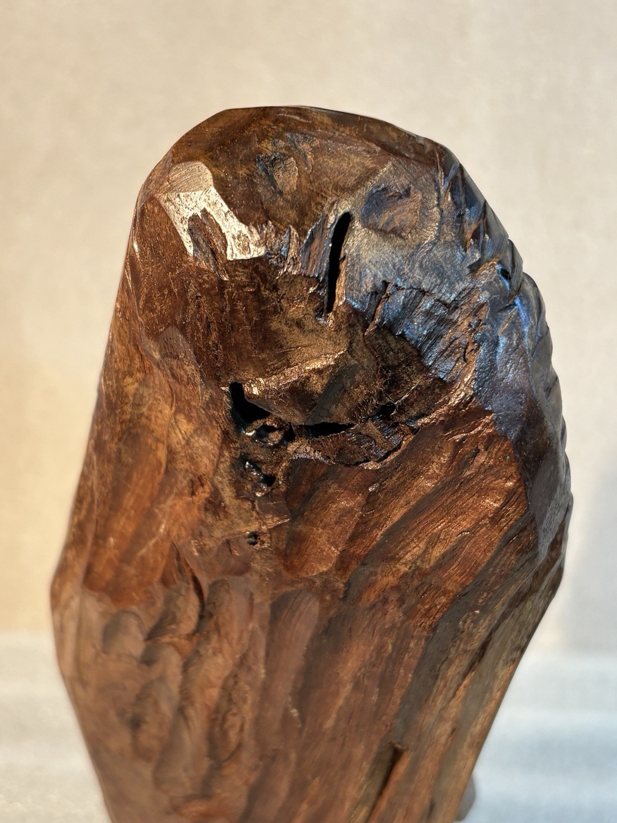 Quebec Canadian Wood Carving Of Old Man Hobo Traveler Artisan Hand-Carved