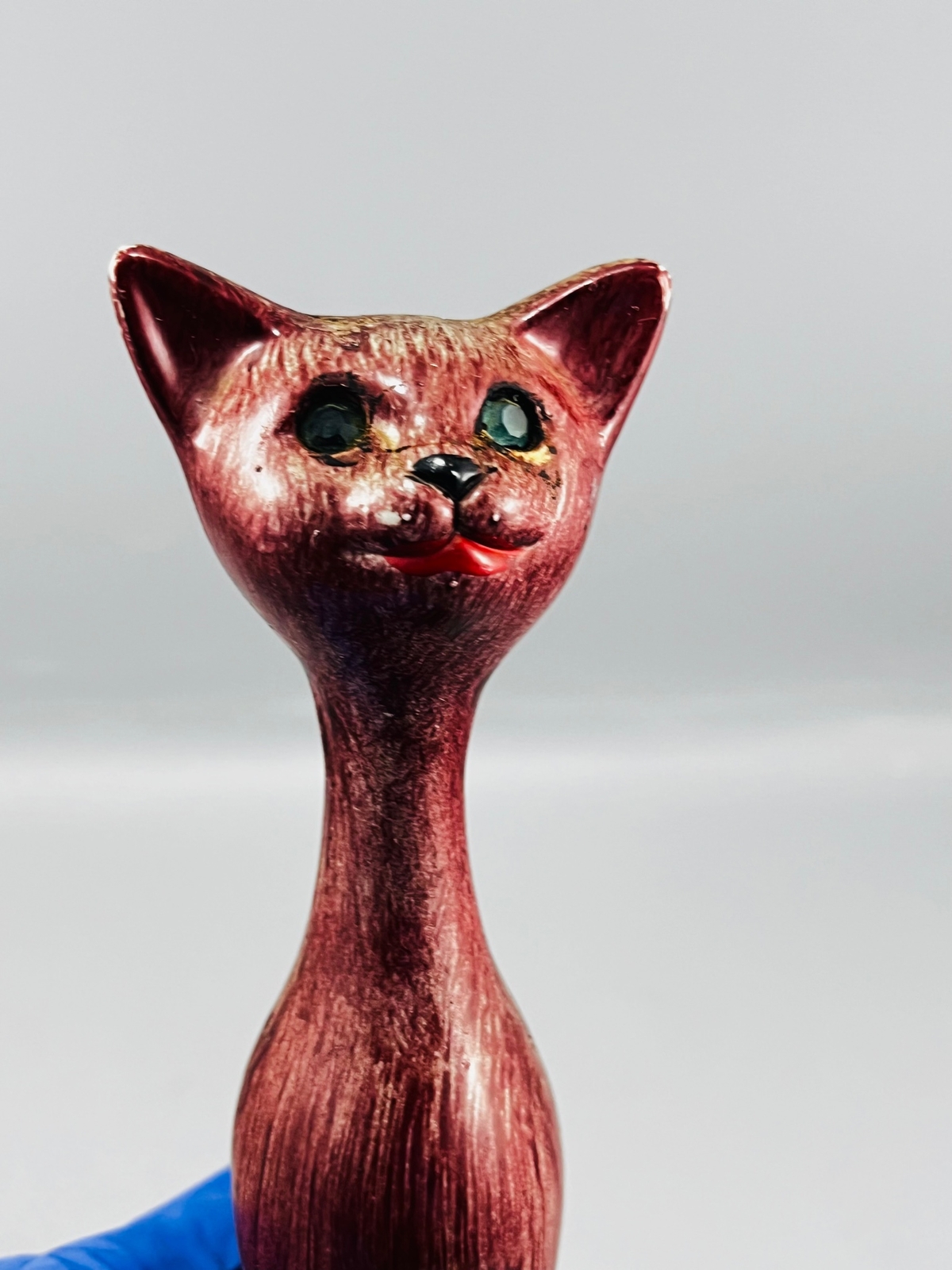 Vintage Ross Products Hong Kong Sitting Red Siamese Cat 8″ Tall