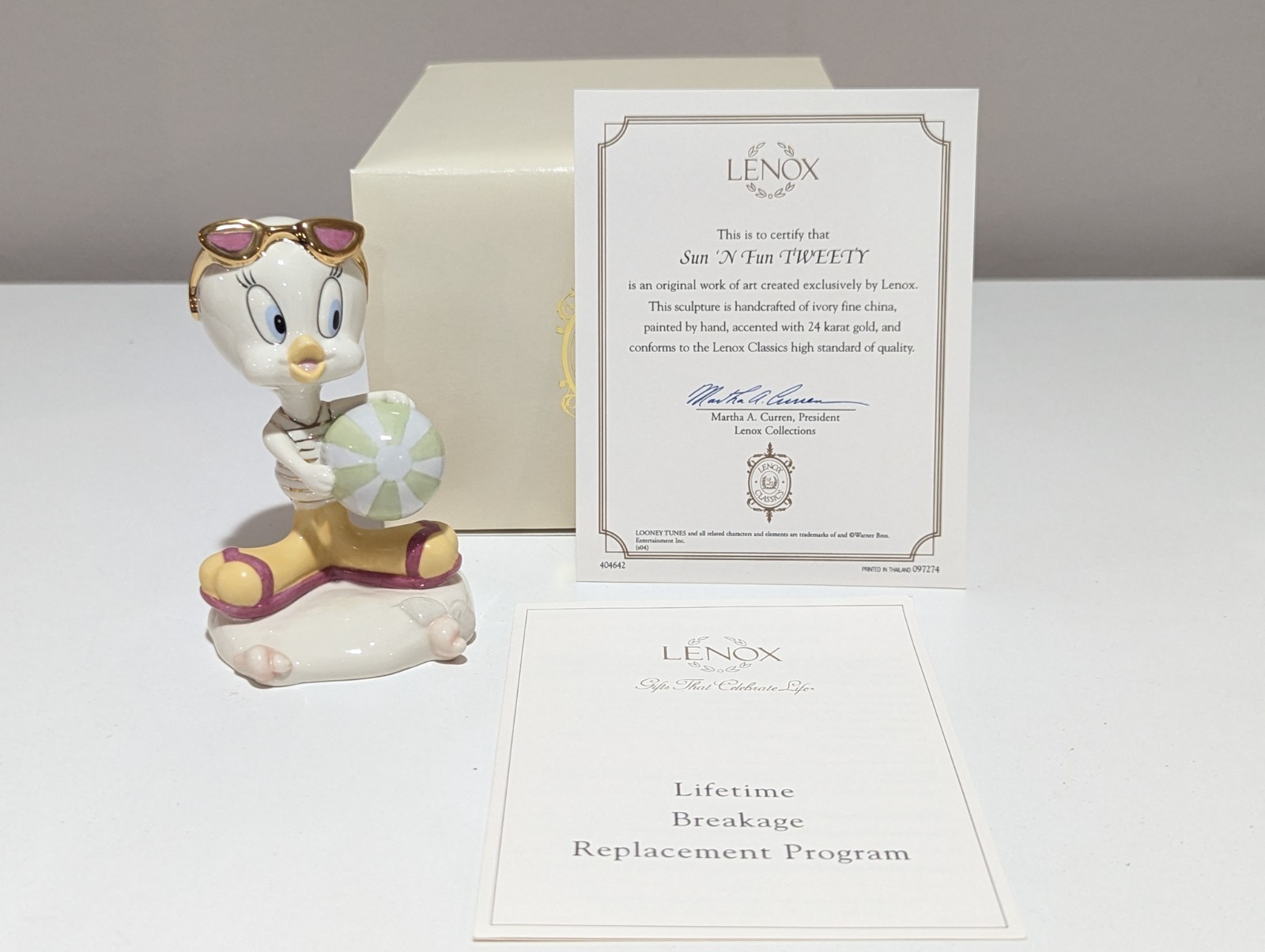 Lenox Tweety Bird Warner Bros Sun N Fun Fine Ivory Figurine 4″