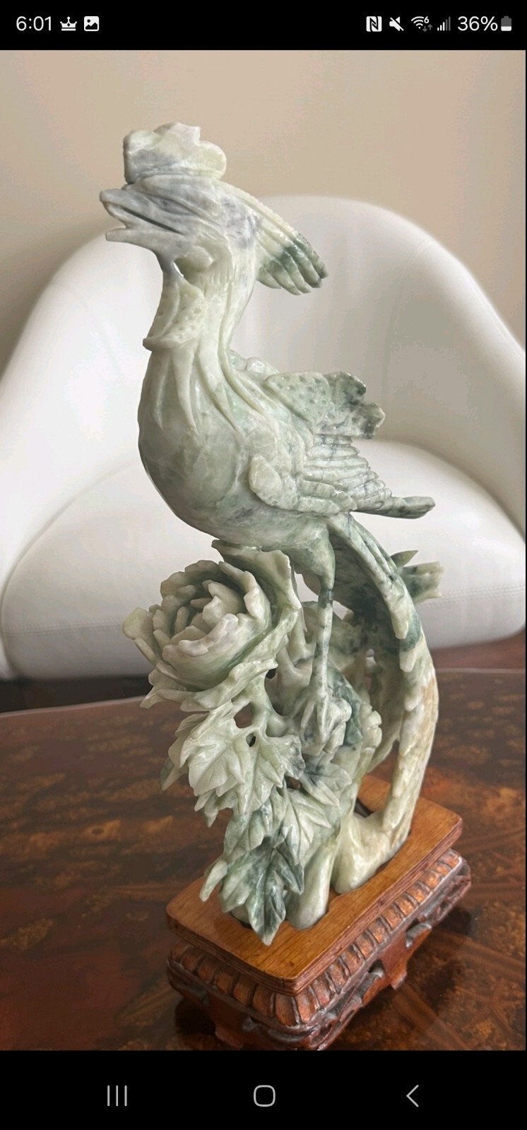 FIGURIN, grön sten, Kina, 1900-tal.