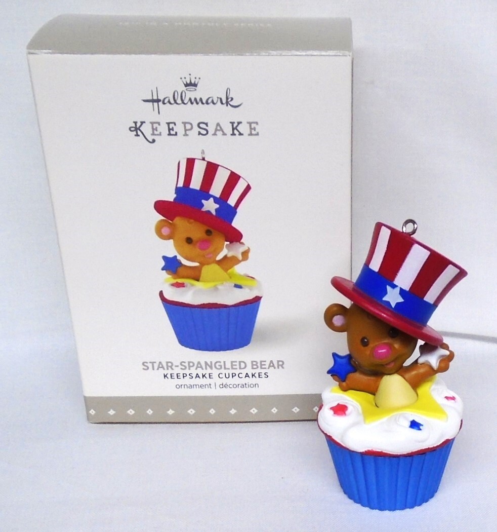 Hallmark Keepsake Cupcakes Ornament Series #12 Star Spangled Bear 4th of July