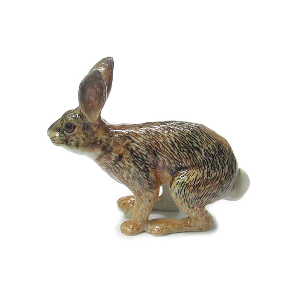 Northern Rose Cottontail Rabbit – Home Decor – Miniature Porcelain Figurine