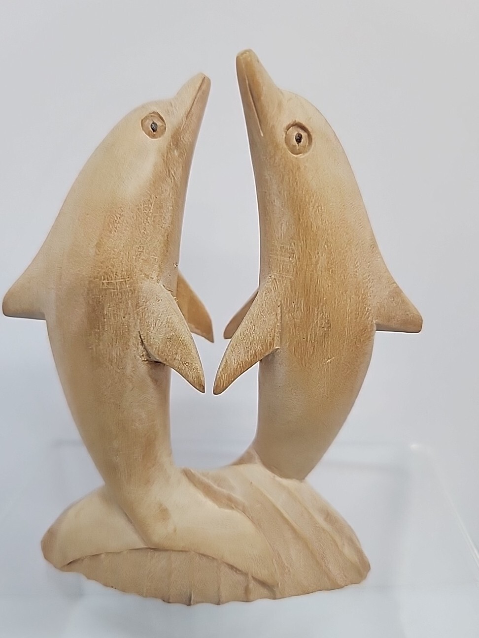 Vtg Folk Art Wood Figurines Hand Carved Figures Statue Animals People Lot Of 6