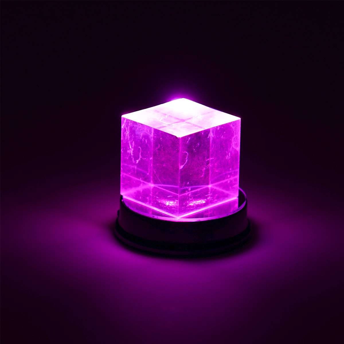 LED Light Display Base Stand Seven Color Lamp Holder Crystal Glass Art Figurinm