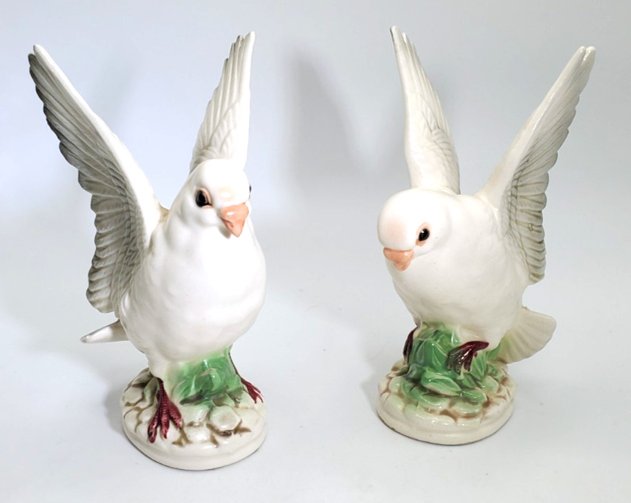 Vintage, Lefton, Porcelain Doves Figurines – H5466 – made in Japan