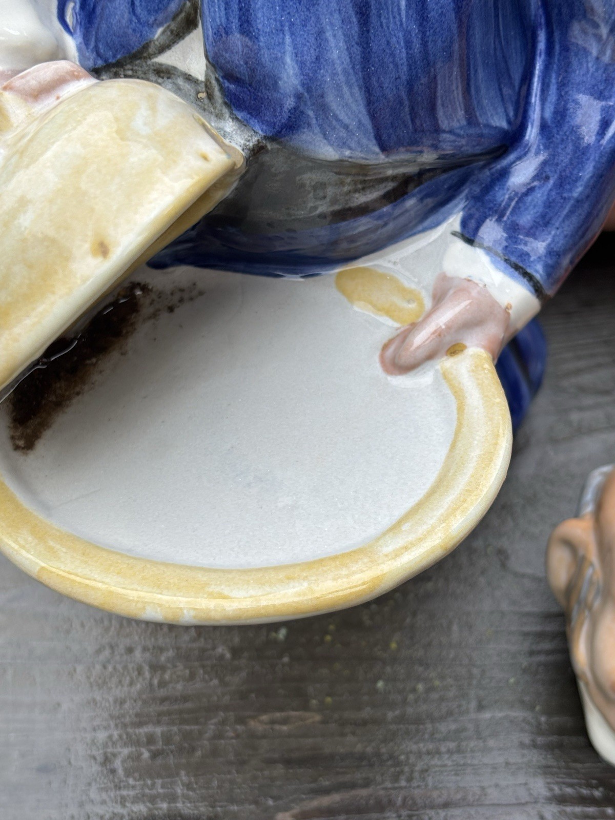 Vintage Figural Ceramic Butler Bird Feeder Figurine Removable Head