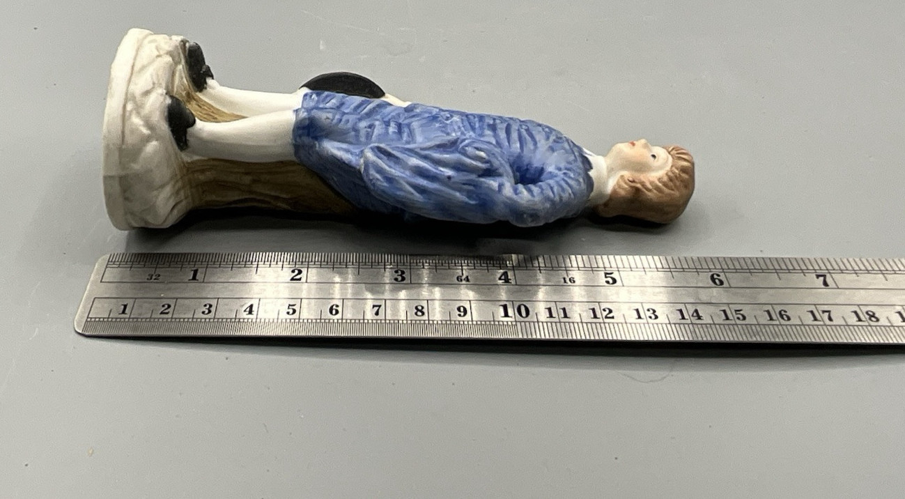 Vintage Blue Boy Figurine Hairline crack in Wrist see photos