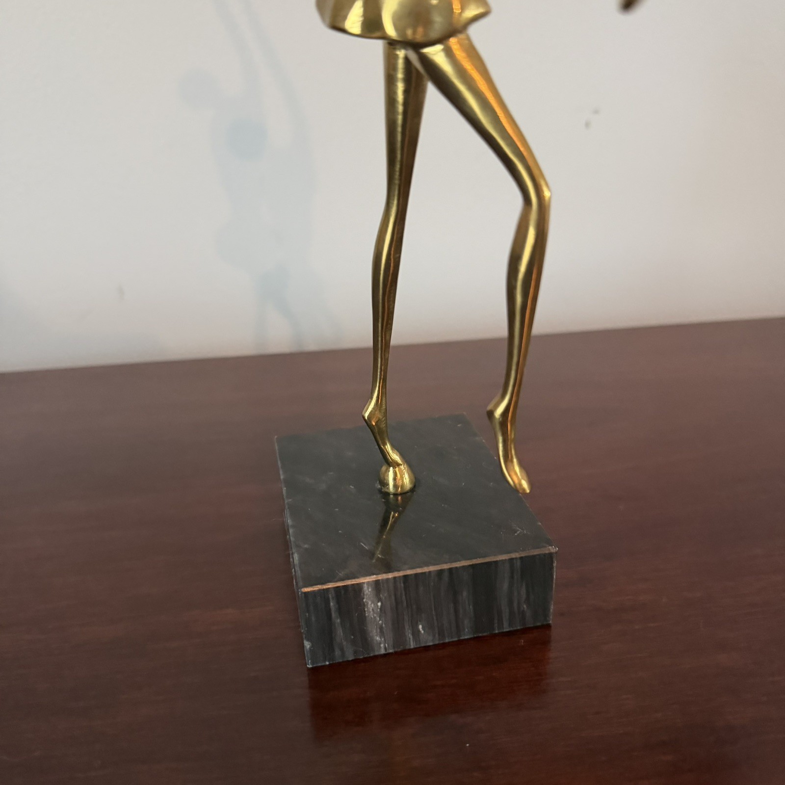 BALLERINA DANCING, “Lapointe” Large Antique Solid Brass, Granite Base, 13″ Art