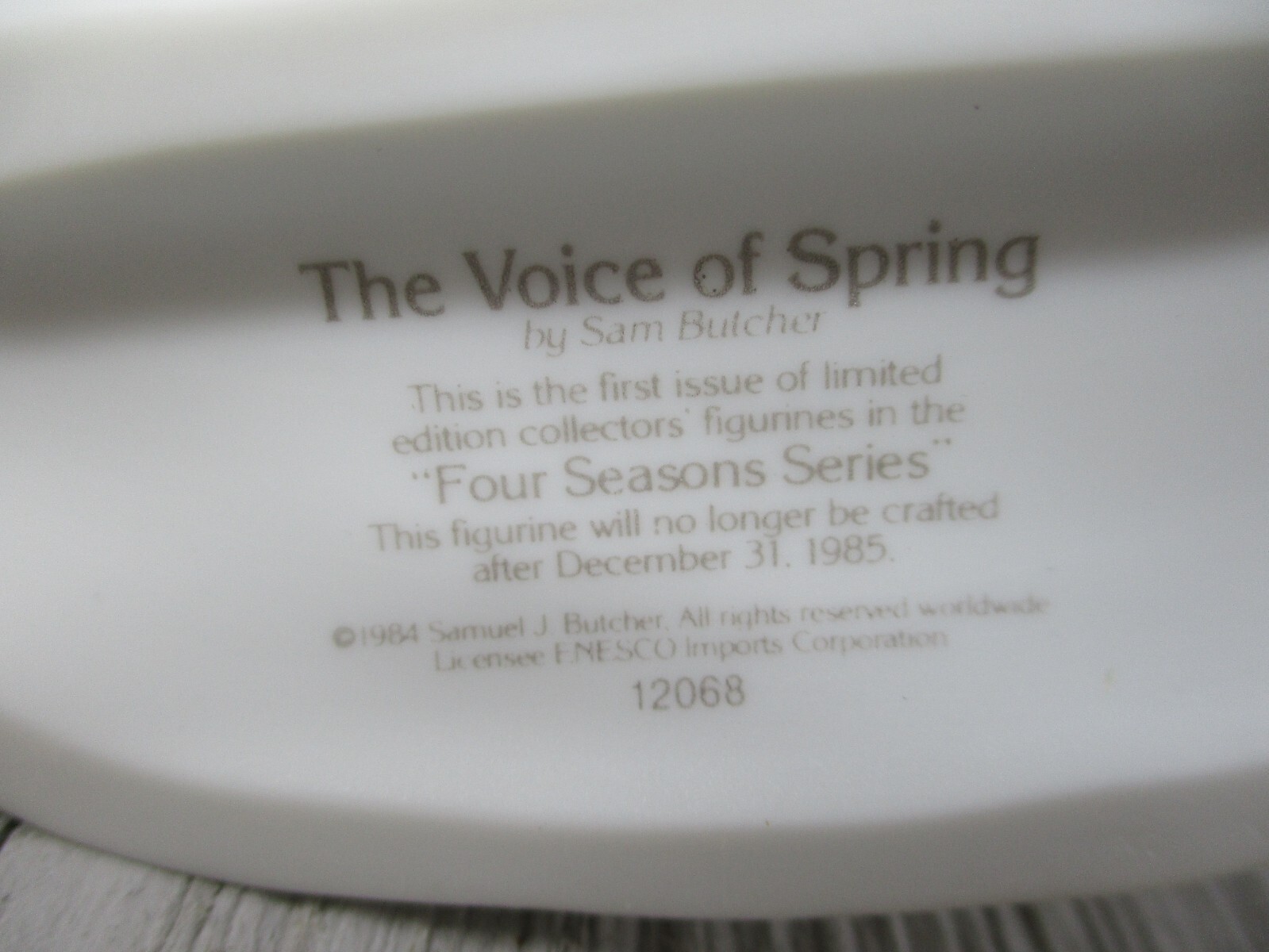 1984 Precious Moments Figurine the Voice of Spring Four Seasons Series 12068
