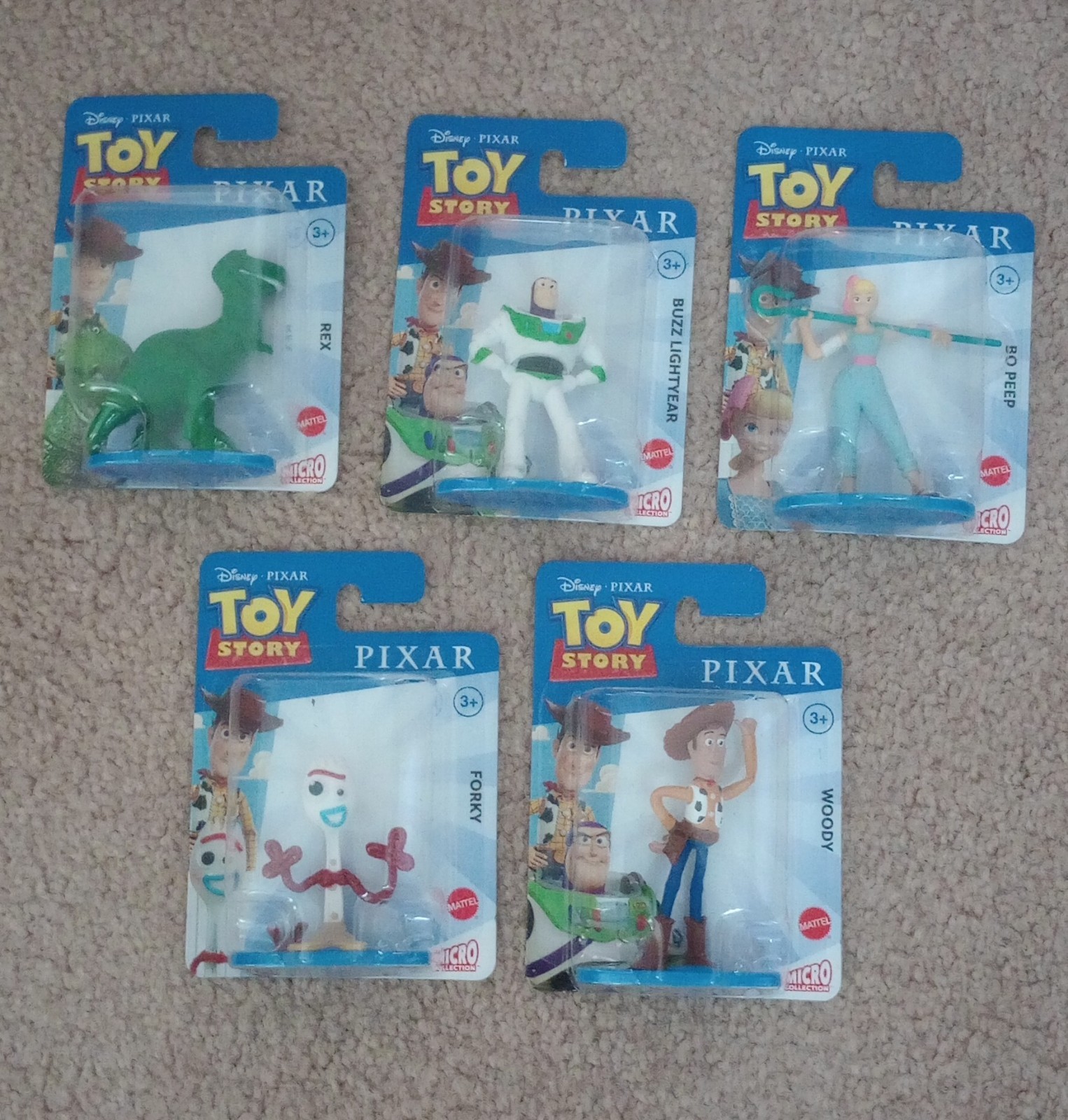 Toy Story Lot Of 5 Mini Figurines Woody Buz Lightyear Bo-Peep Rex Forky