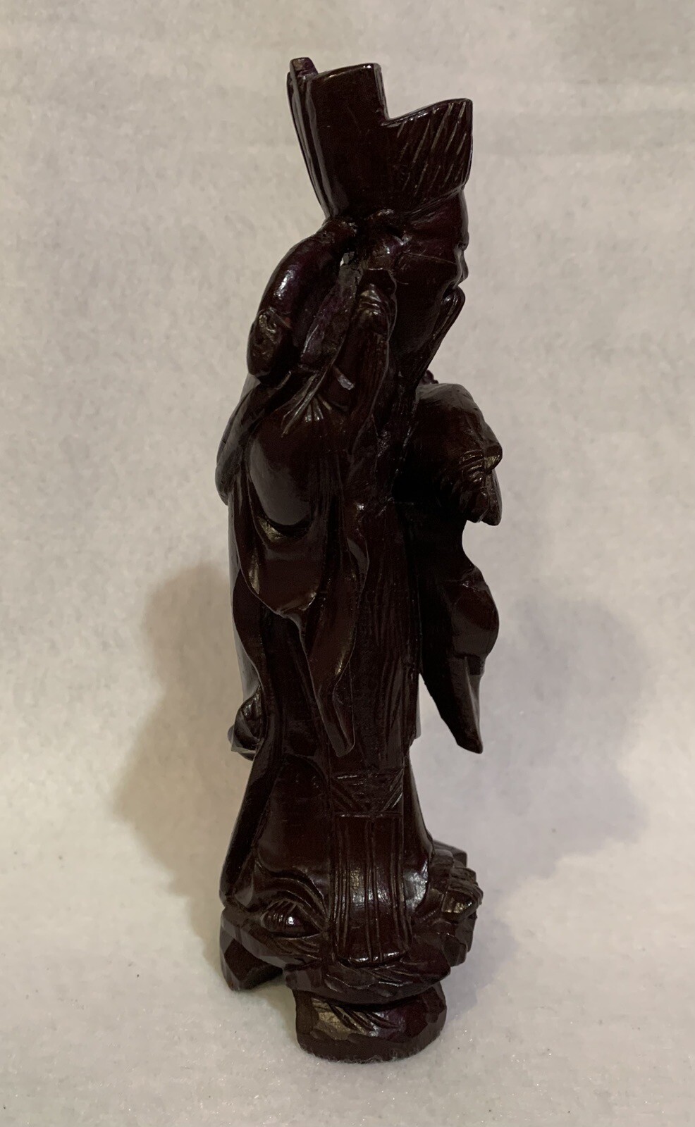 Hand Carved Chinese Asian Wise Man Diety Wooden Statue Figurine Oriental Decor