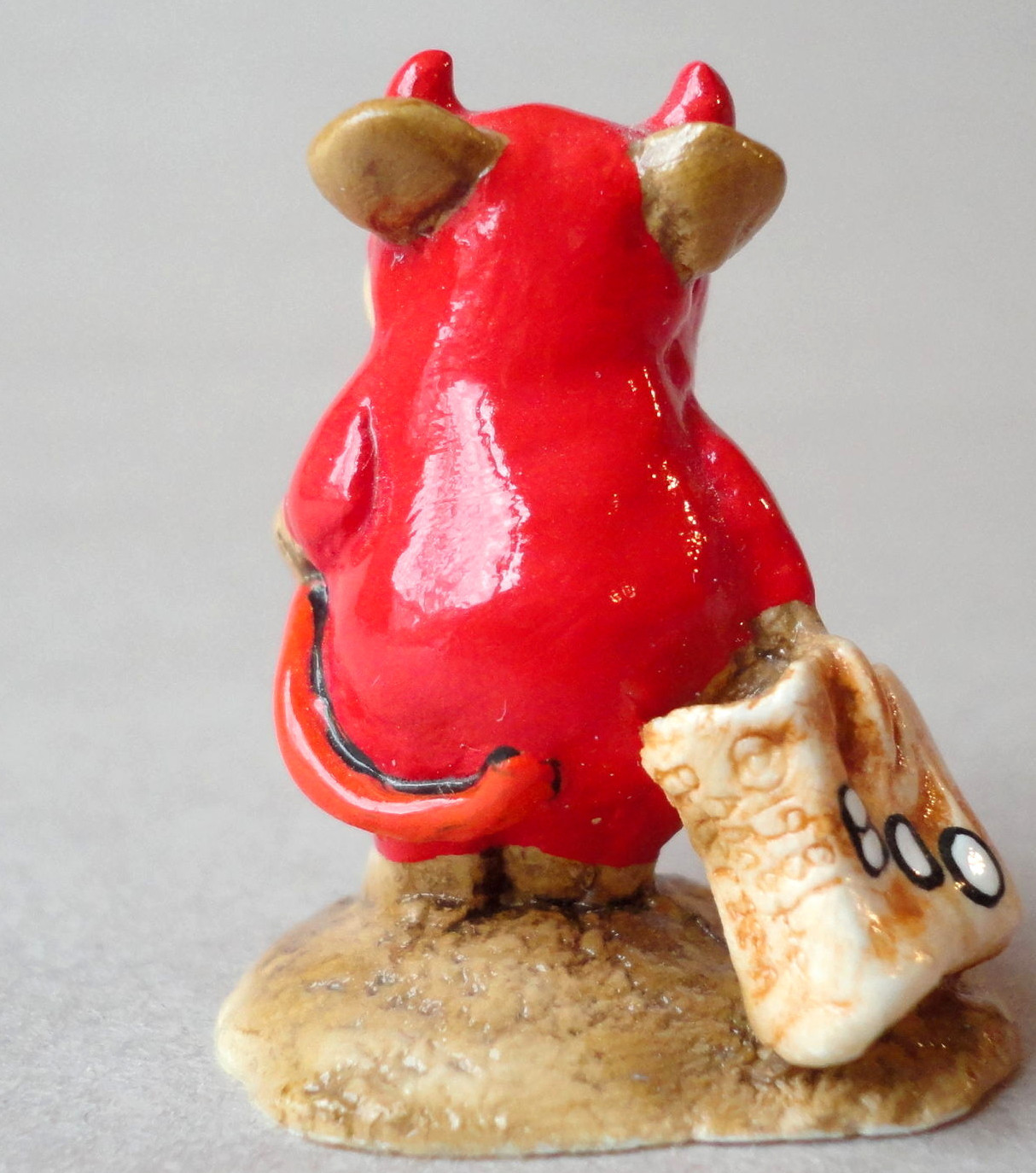 Wee Forest Folk Mouse Figurine 1.25in Little Devil 1981 Red Halloween Costume