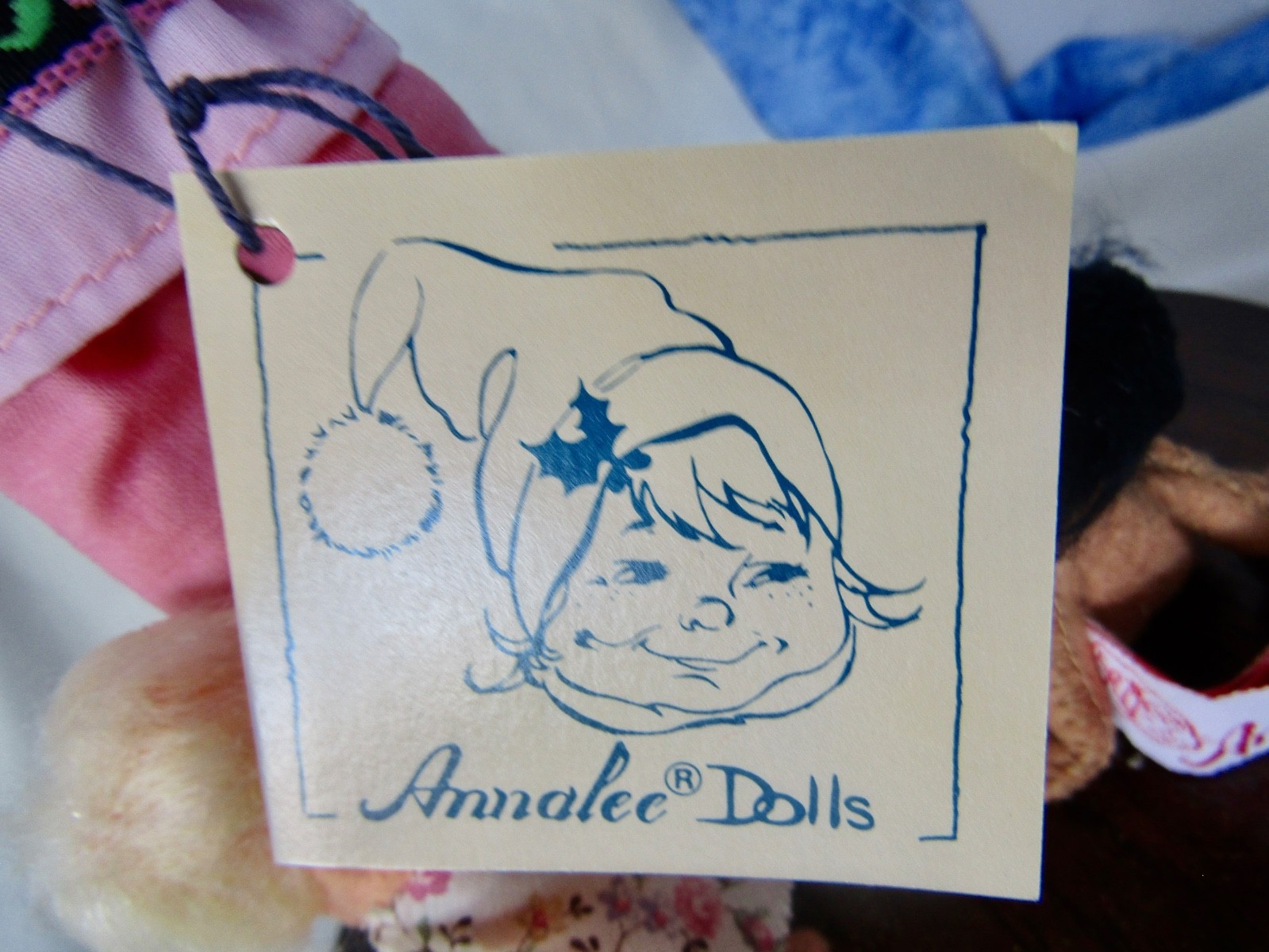 Annalee Doll – 1990 Self-Portrait Collector Doll on Wooden Base with Glass Dome