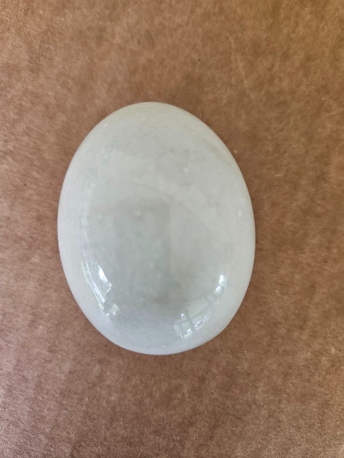 Vintage Alabaster Marble Egg Hand Carved Etched Painted with Stand