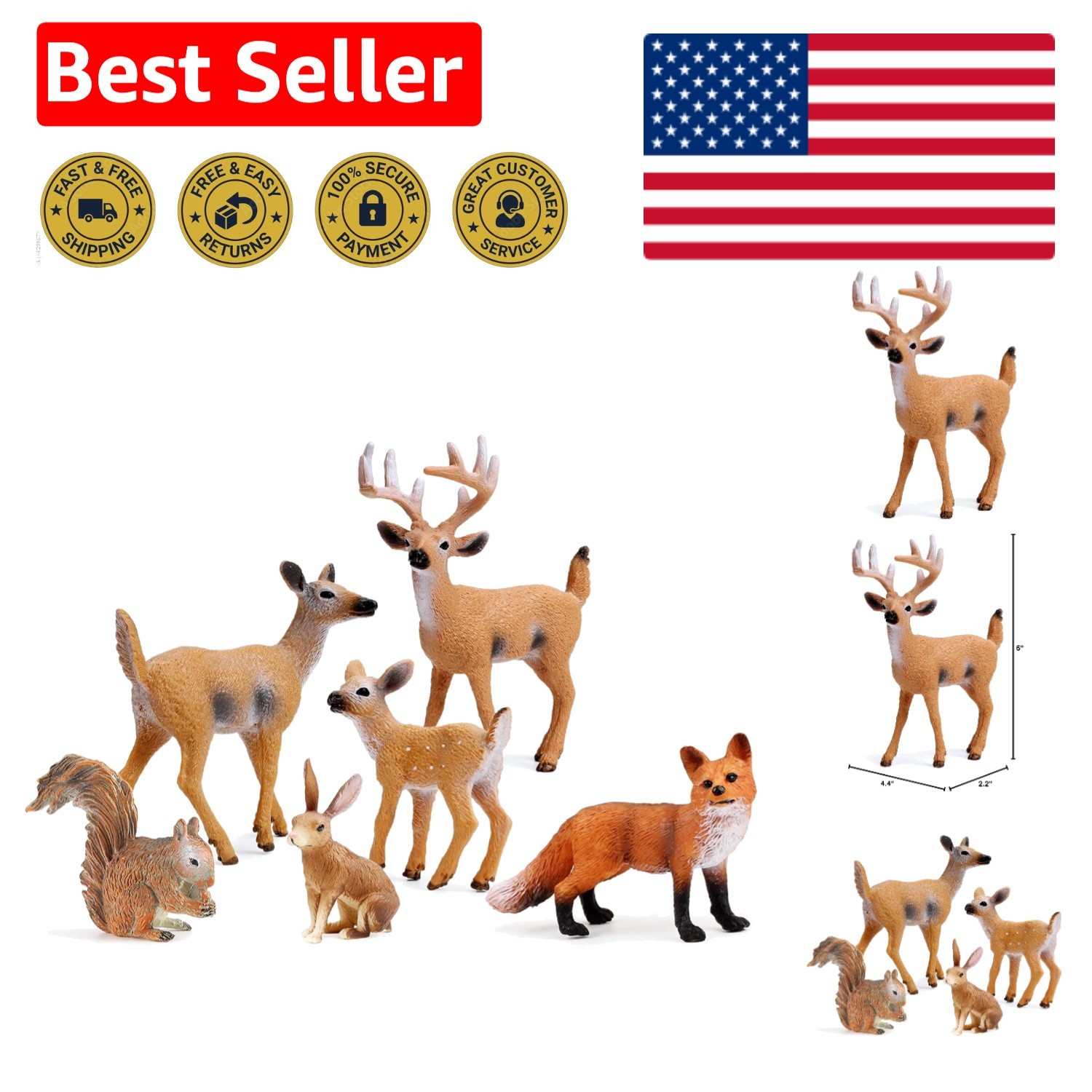 Authentic Woodland Creatures Figurines – Safe for Kids, Eco-Friendly Material