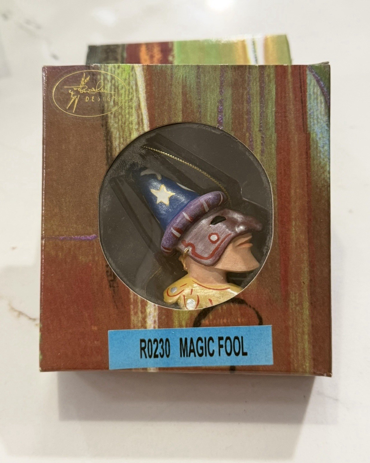 ROBERT SHIELDS Vtg 1980s Mardi Gras Masked Magic Fool Christmas Holiday Ornament