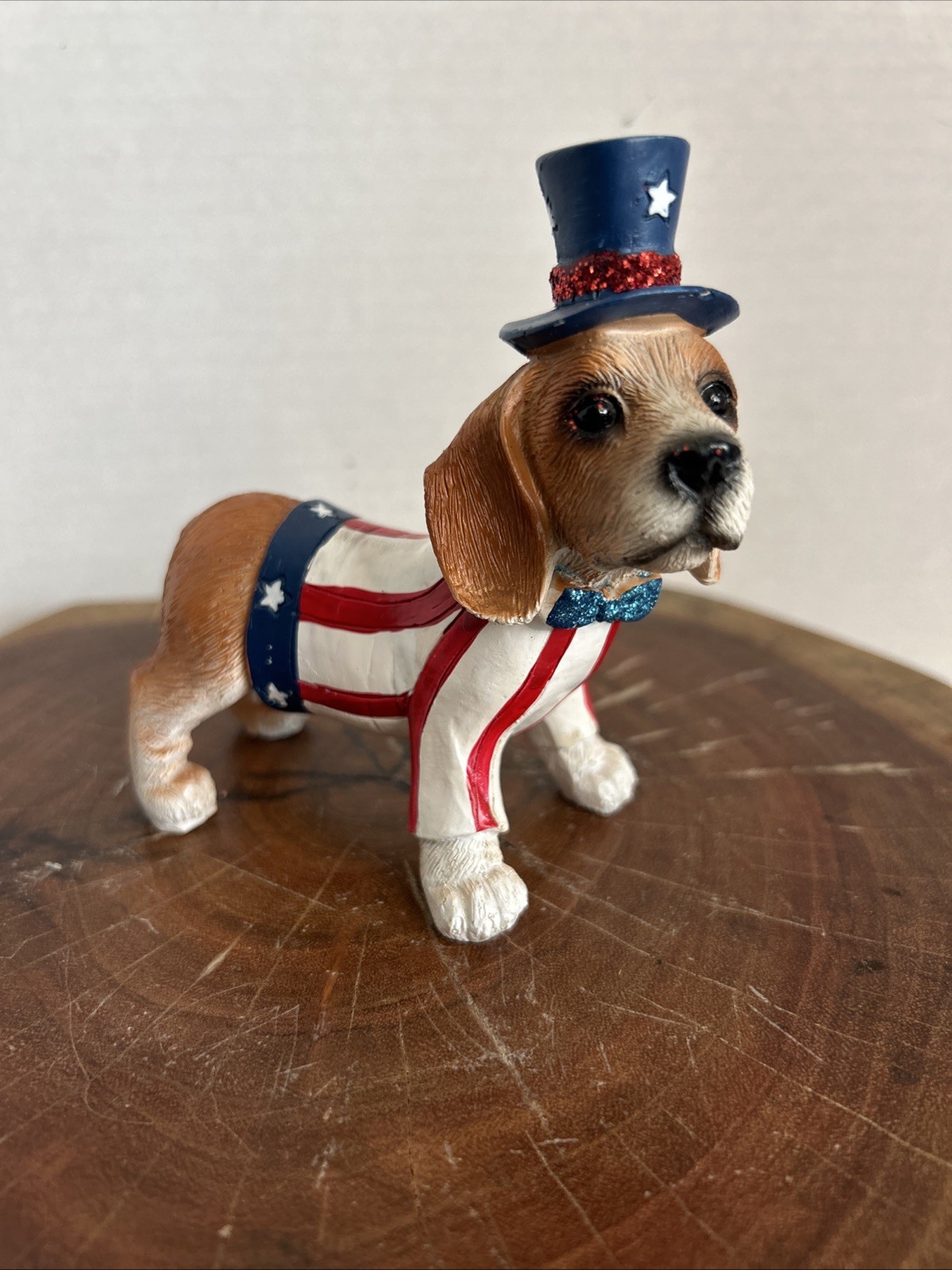 4.5” Ceramic Patriotic Dog Figurine