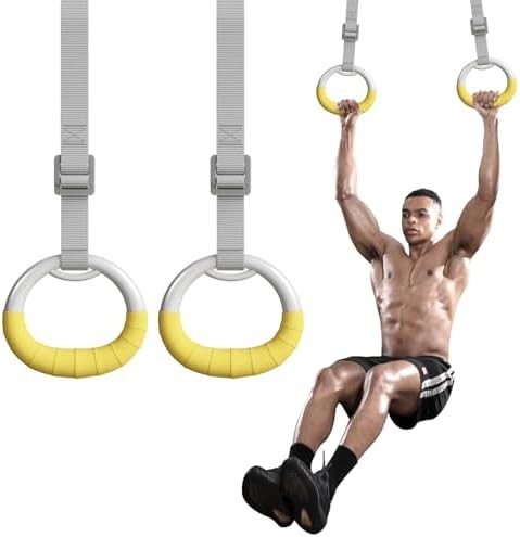 DONIUZ Gymnastic Rings, Both for Adults and Kids, Adjustable Strap Strength Home