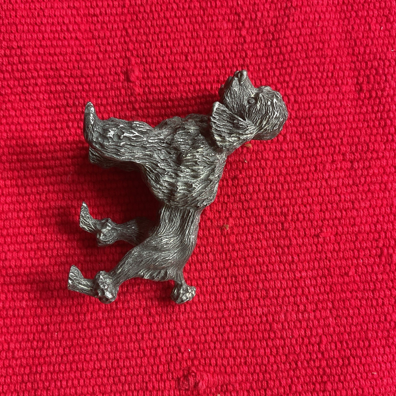 Spoontiques Poodle Dog Figurine Pewter Playing Miniature Vintage