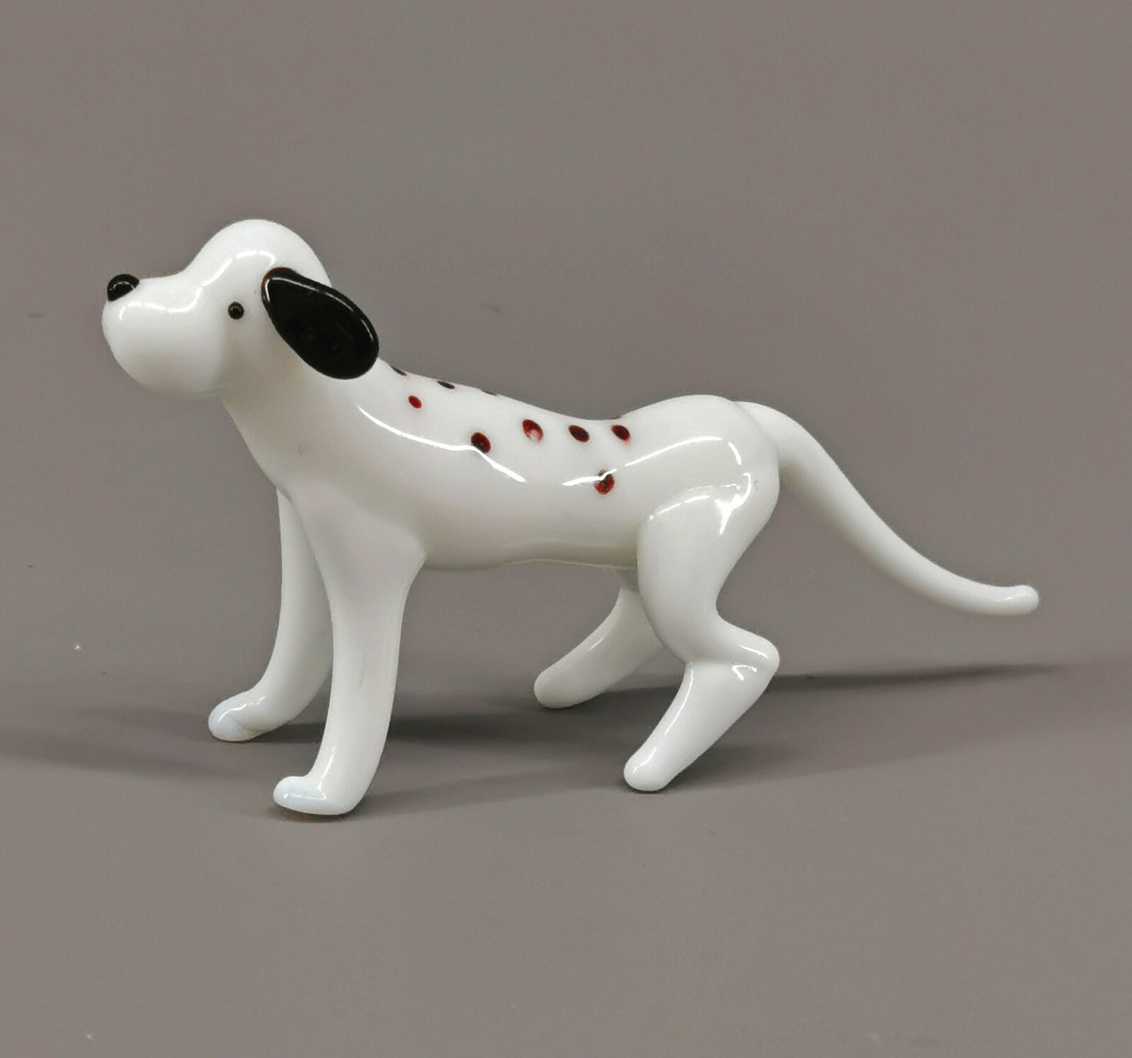 9912025-x Glas Figure Dalmatian Dog 1 5/8×2 3/8in Mouth-Blown Handmade