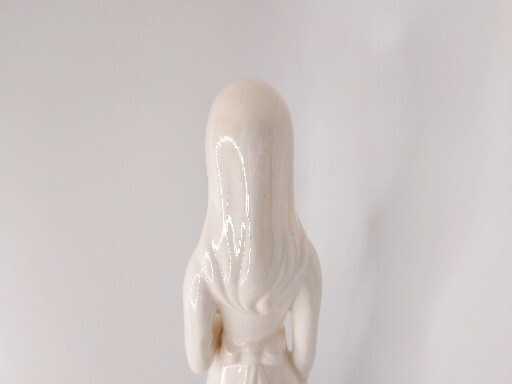 Vtg Ceramic Duncan Mold Missy Girl W/Rose Handmade Iridescent Hand Painted 1980s